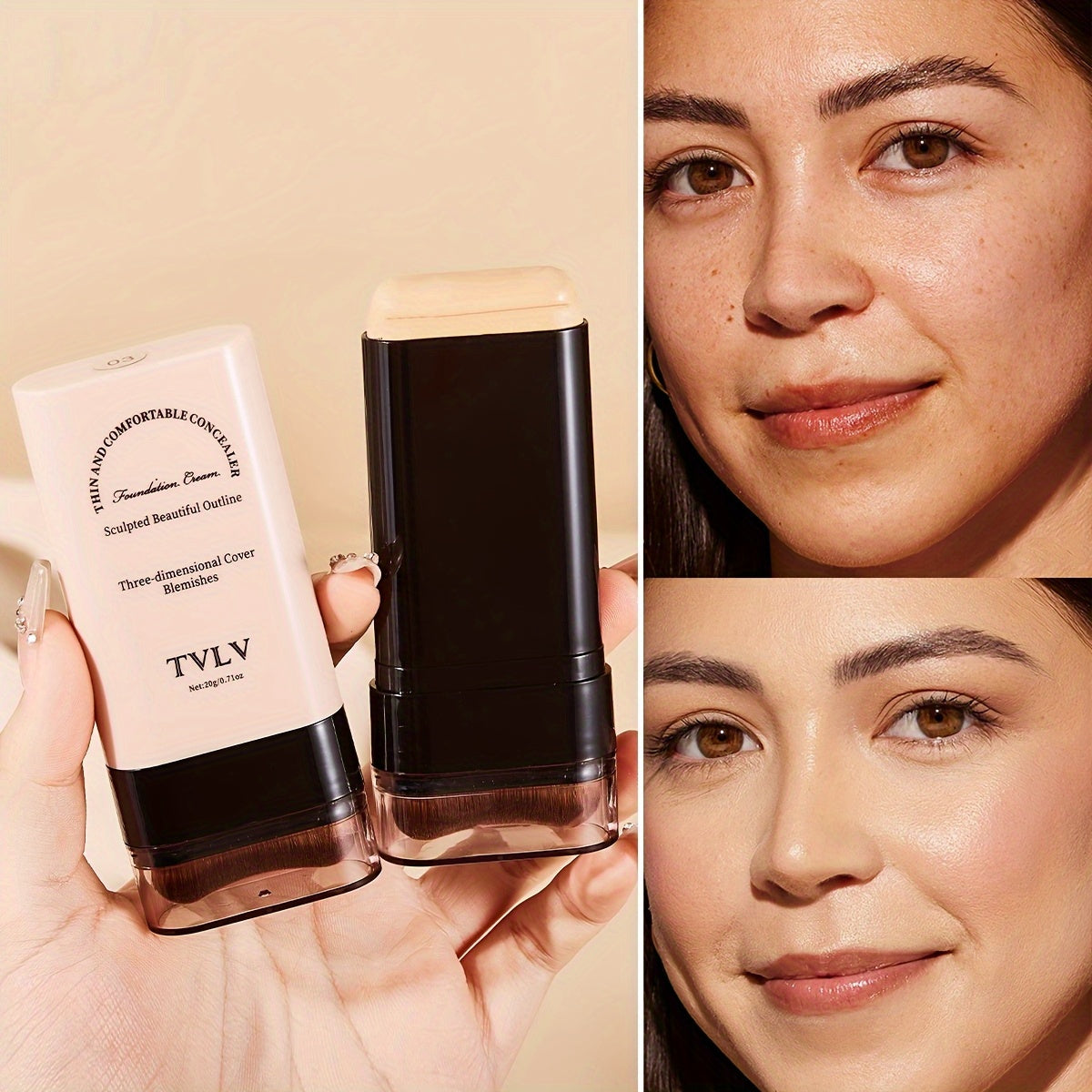 2-in-1 Concealer & Foundation Stick Waterproof, Sweat-Proof, Matte Finish | Long-Lasting Makeup for Daily Wear, Travel, Photography & Stage