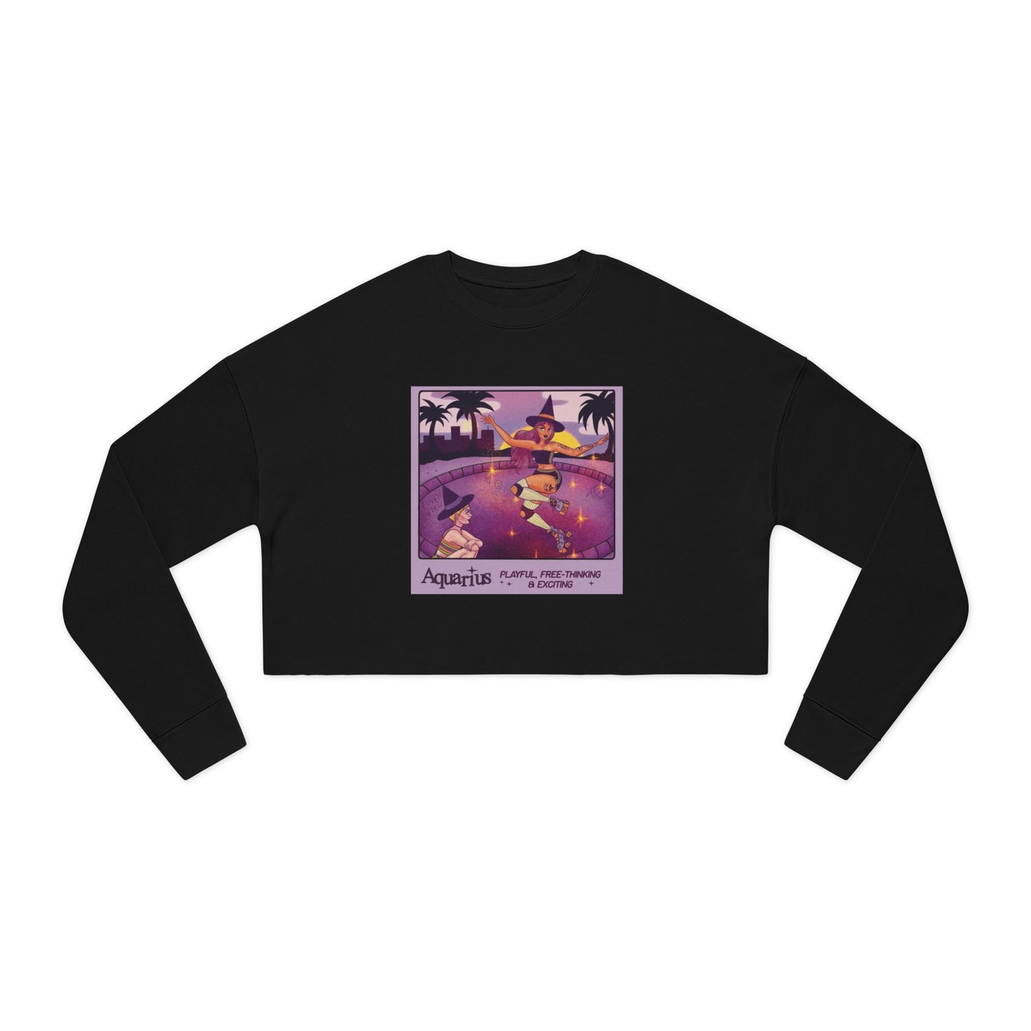 Spooky sweater Vintage-Inspired Women's Cropped Sweatshirt, Cozy Casual Wear, Unique Gift Idea, Trendy Fashion, Astrology Themed