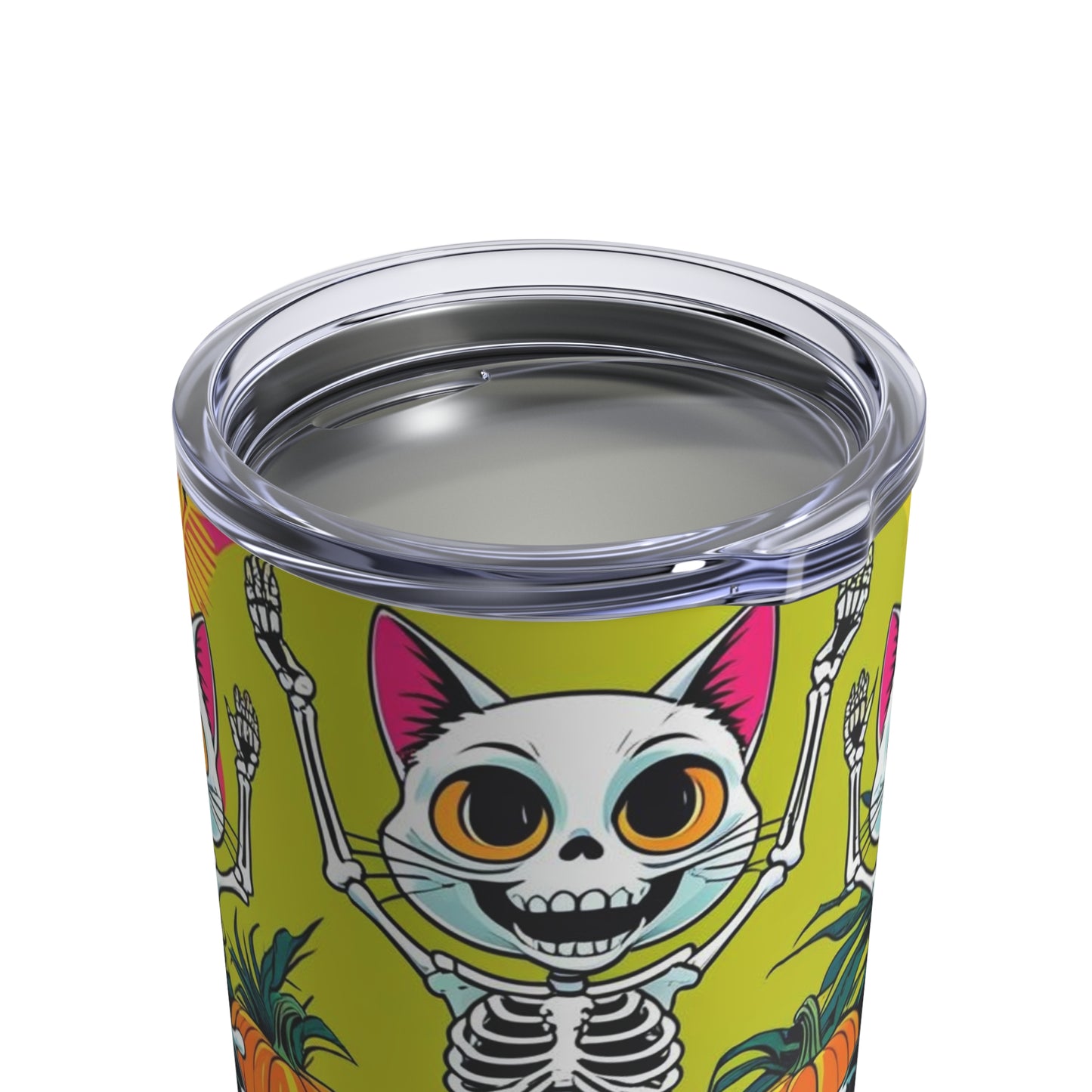 Vibrant Halloween Tumbler, Day of the Dead Mug, Skull Design Cup, Fall Pumpkin Drinkware, Spooky Party Essentials