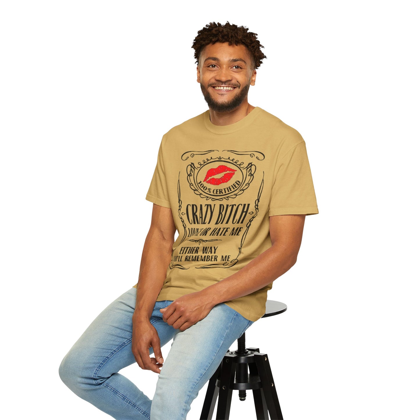 Sarcasm in Style – Funny Graphic Tee" Crazy Bitch Unisex T-Shirt | Fun Casual Wear, Gift for Friends, Birthday Humor Tee, Playful Statement Shirt,