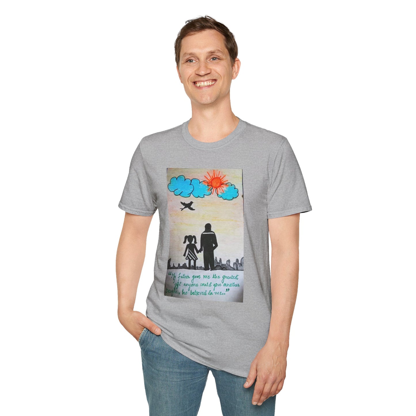 Inspirational Father-Daughter T-Shirt, Unisex Softstyle Tee for Family Bonding, Gift for Dads, Father's Day, Birthday