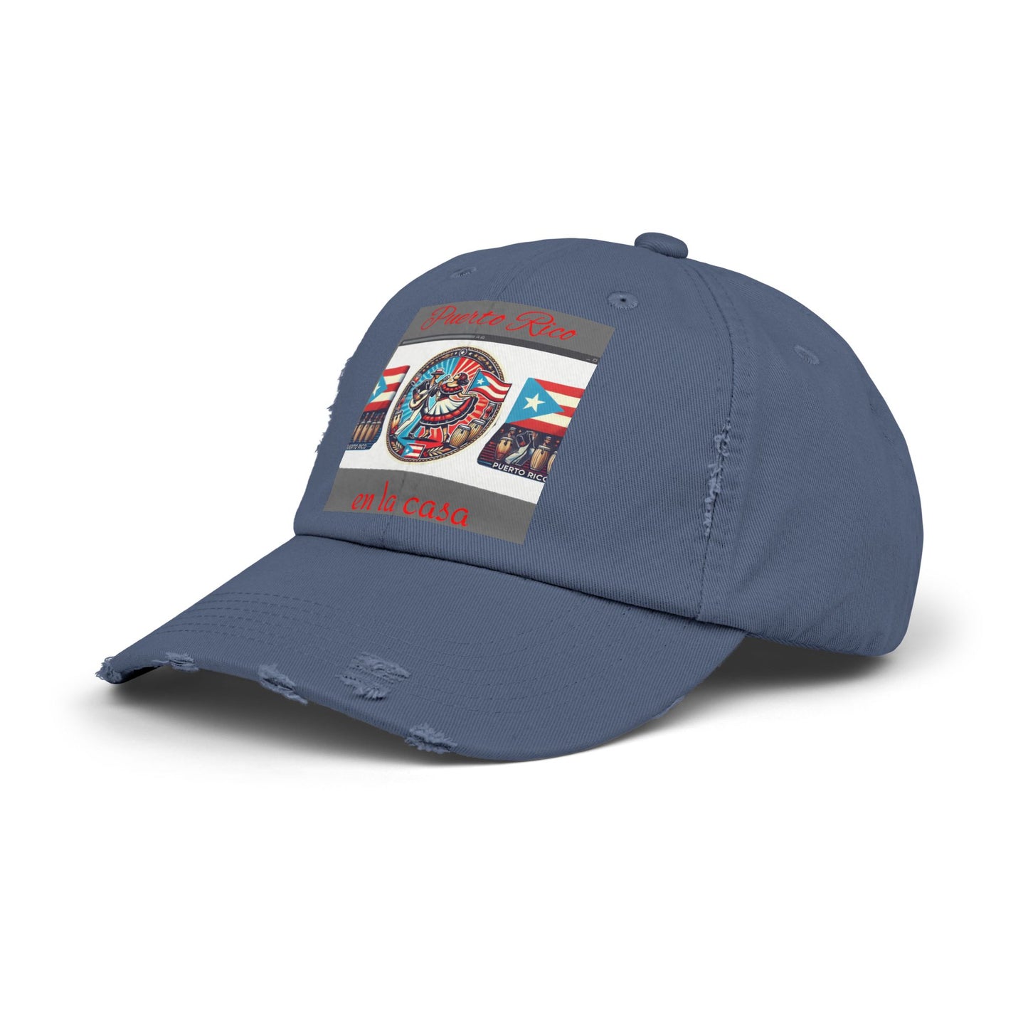 Puerto Rico Pride Distressed Cap, Unisex Baseball Cap, Travel Hat, Gift for Him or Her, Caribbean Spirit, Summer Fashion