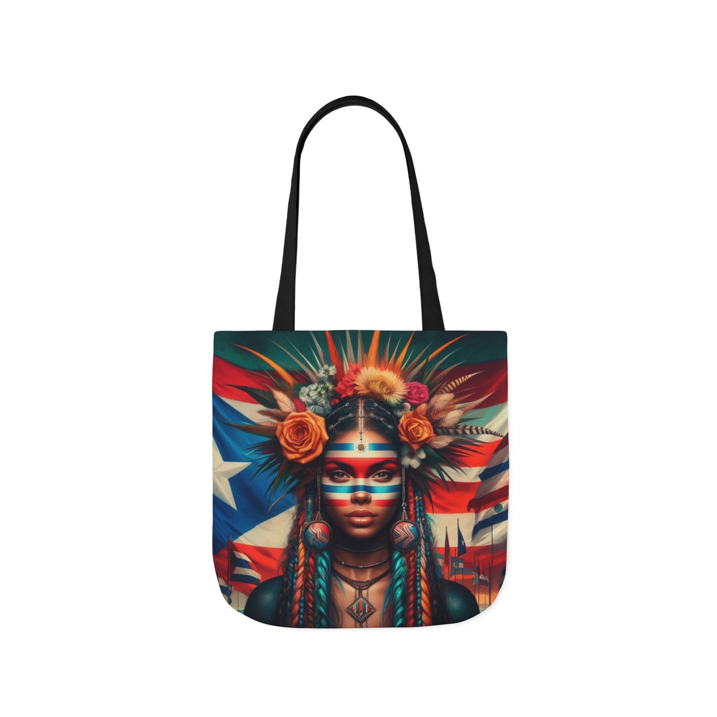 PUERTO RICO Canvas Tote Bag, 5-Color Straps