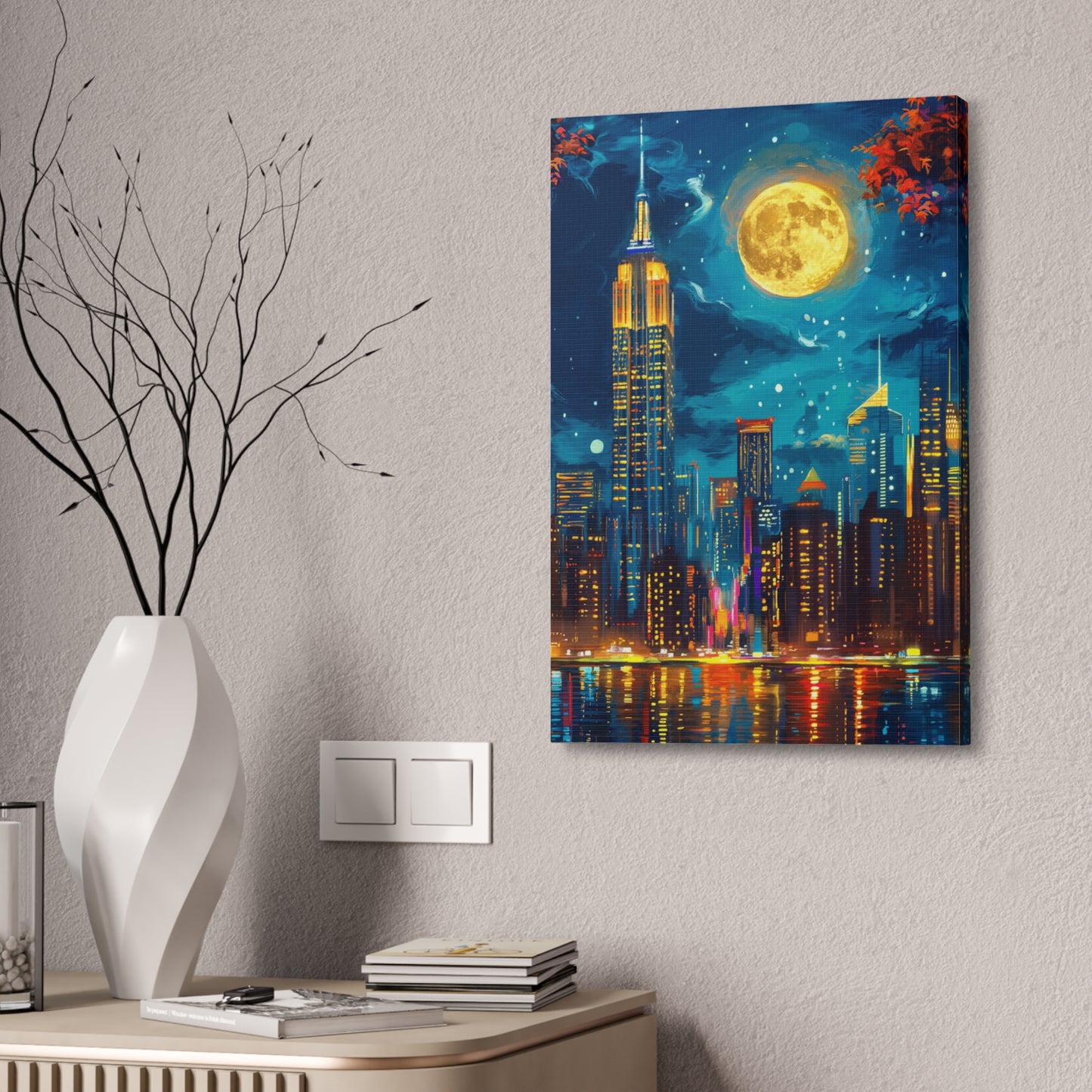Cityscape Decor, New York Night Scene, Home Gallery Artwork, Gift for Urban Lovers, Dreams and Inspiration