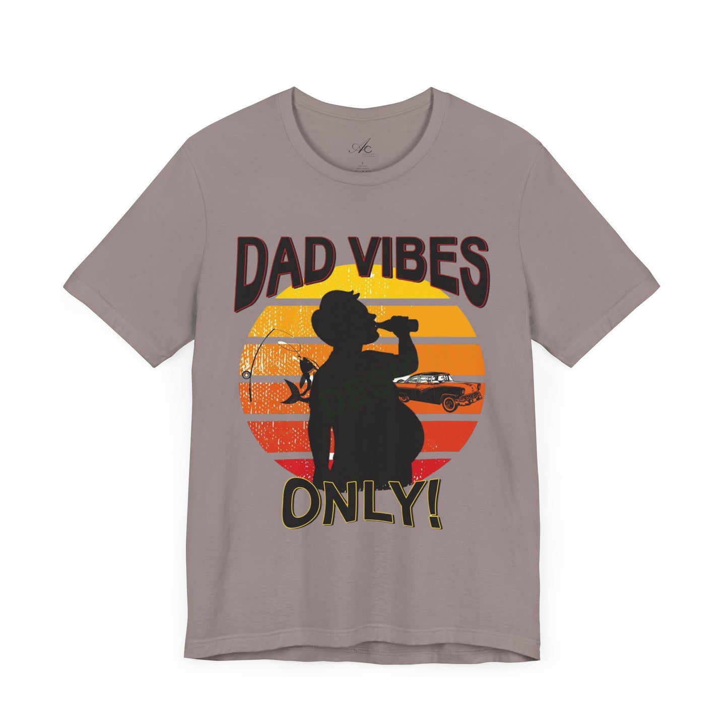 Dad Vibes Only Unisex Tee, Fun Casual T-Shirt for Dads, Perfect Gift for Father's Day, Summer Barbecue, Weekend Outing