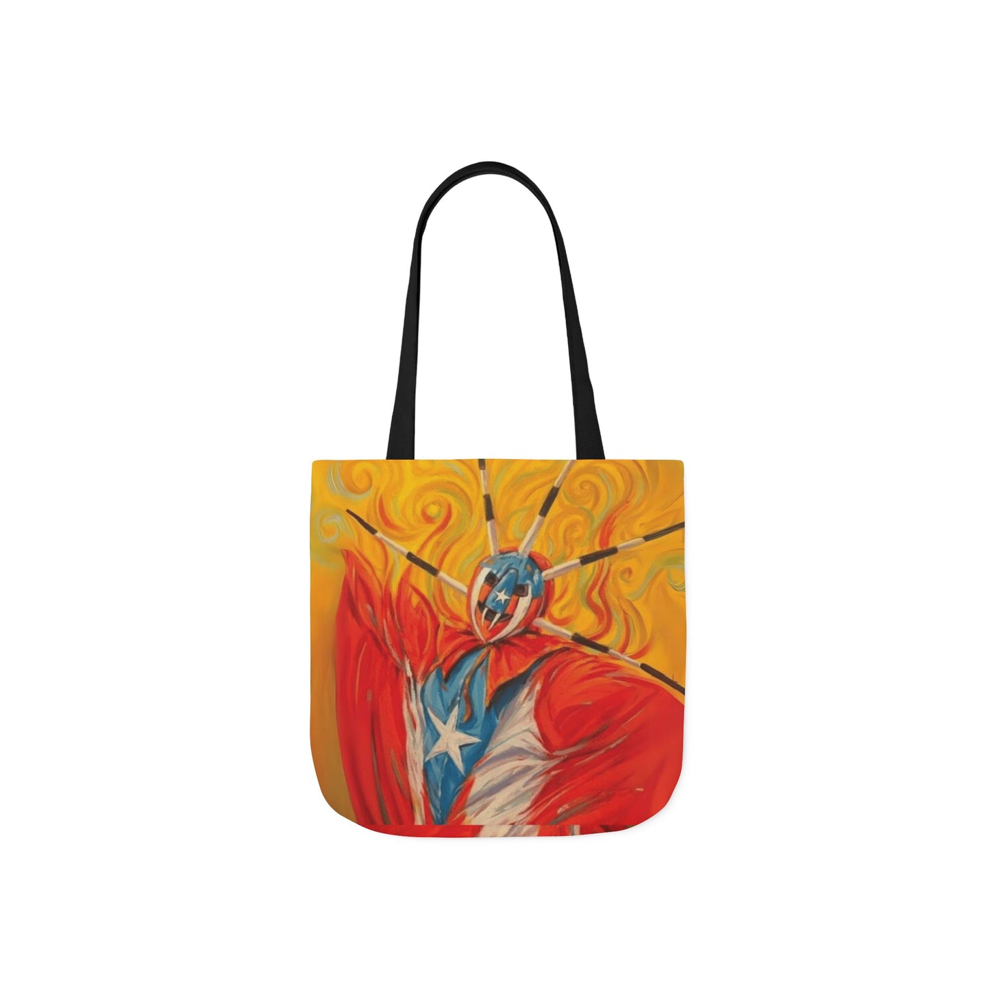 Tropical Love: Tote Bags with Puerto Rican Designs" Puerto Rico Vibrant Tote Bag, 5-Color Straps