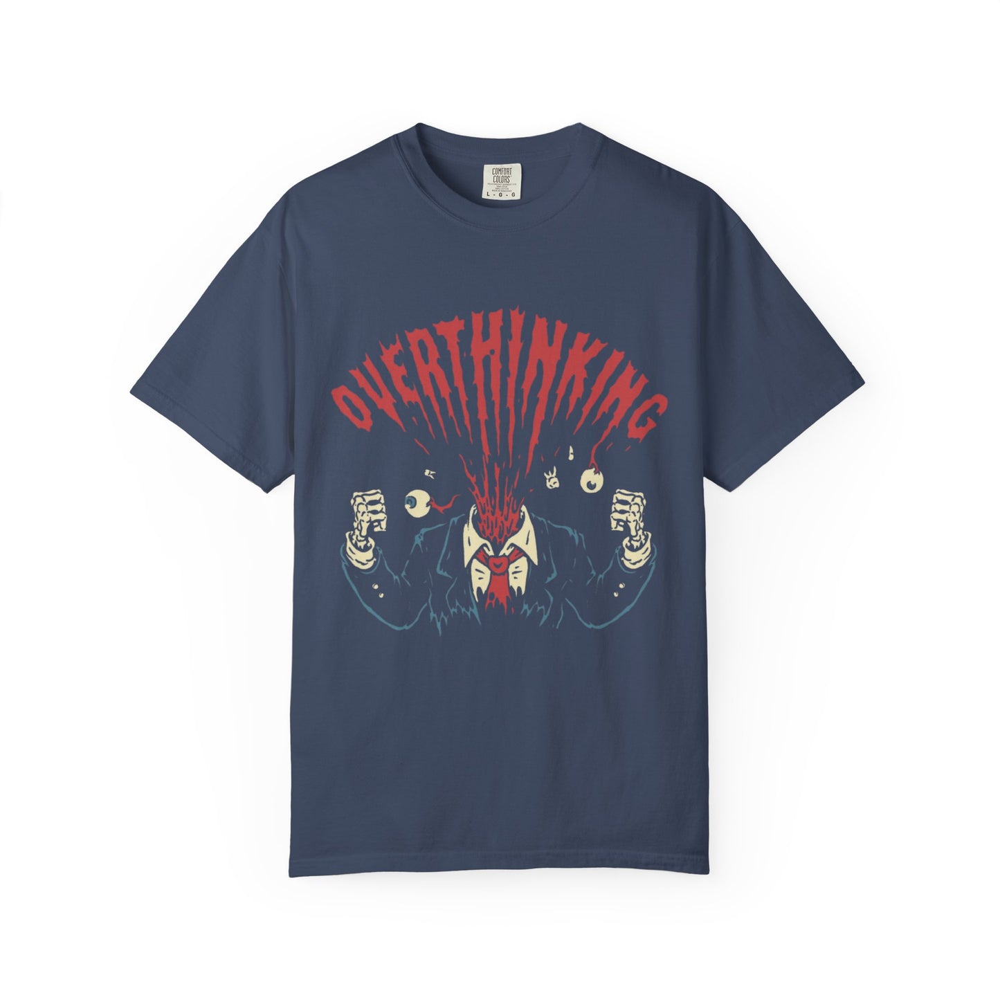 Mentally on Vacation Overthinking Garment-Dyed Unisex T-Shirt, Casual Wear, Gift for Anxiety Awareness, Self-Care Apparel, Unique Graphic Tee