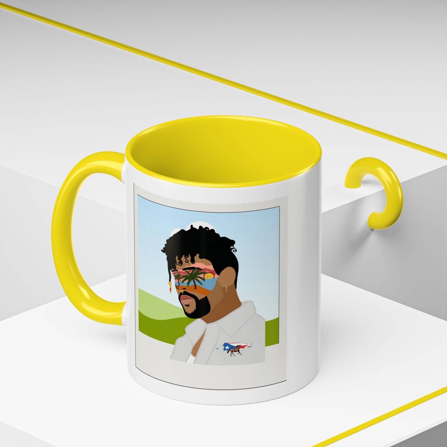 Por la manana Cafe Puerto Rican Mug Boricua Pride Mug Coffee Lover’s Essential, Stylish Mug with Portrait Design