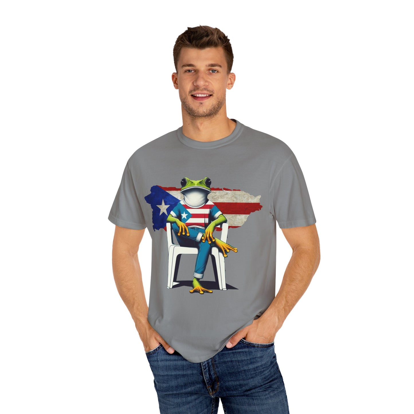 Patriotic Puerto Rican Shirt Patriotic Frog T-shirt, Humor Shirt, Gift for Nature Lovers, Summer BBQ Outfit