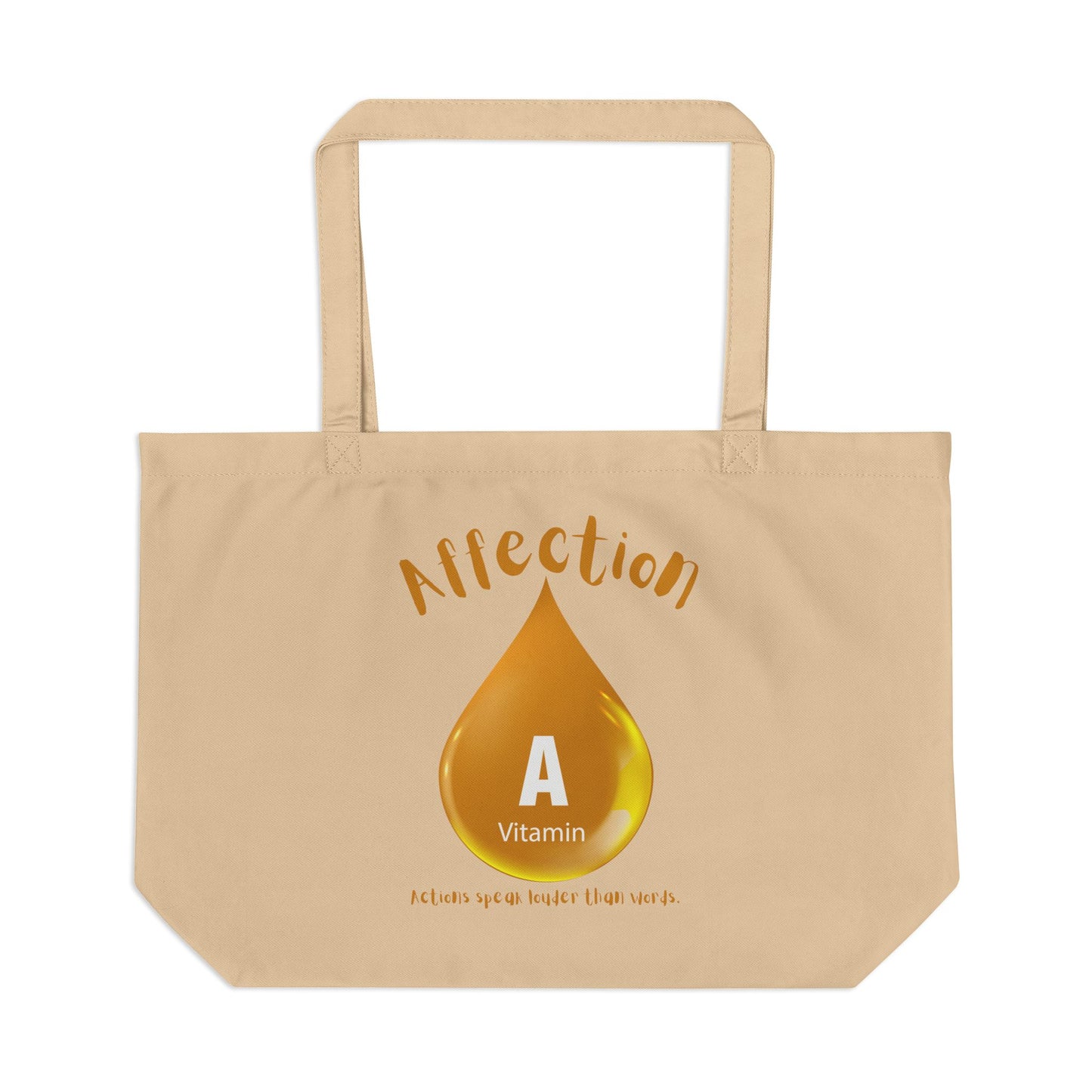 Inspiration On the Go Affection Vitamin A Large Eco Tote, Reusable Shopping Bag, Nature Lover Gift, Earth Day Tote, Eco-Friendly Carryall
