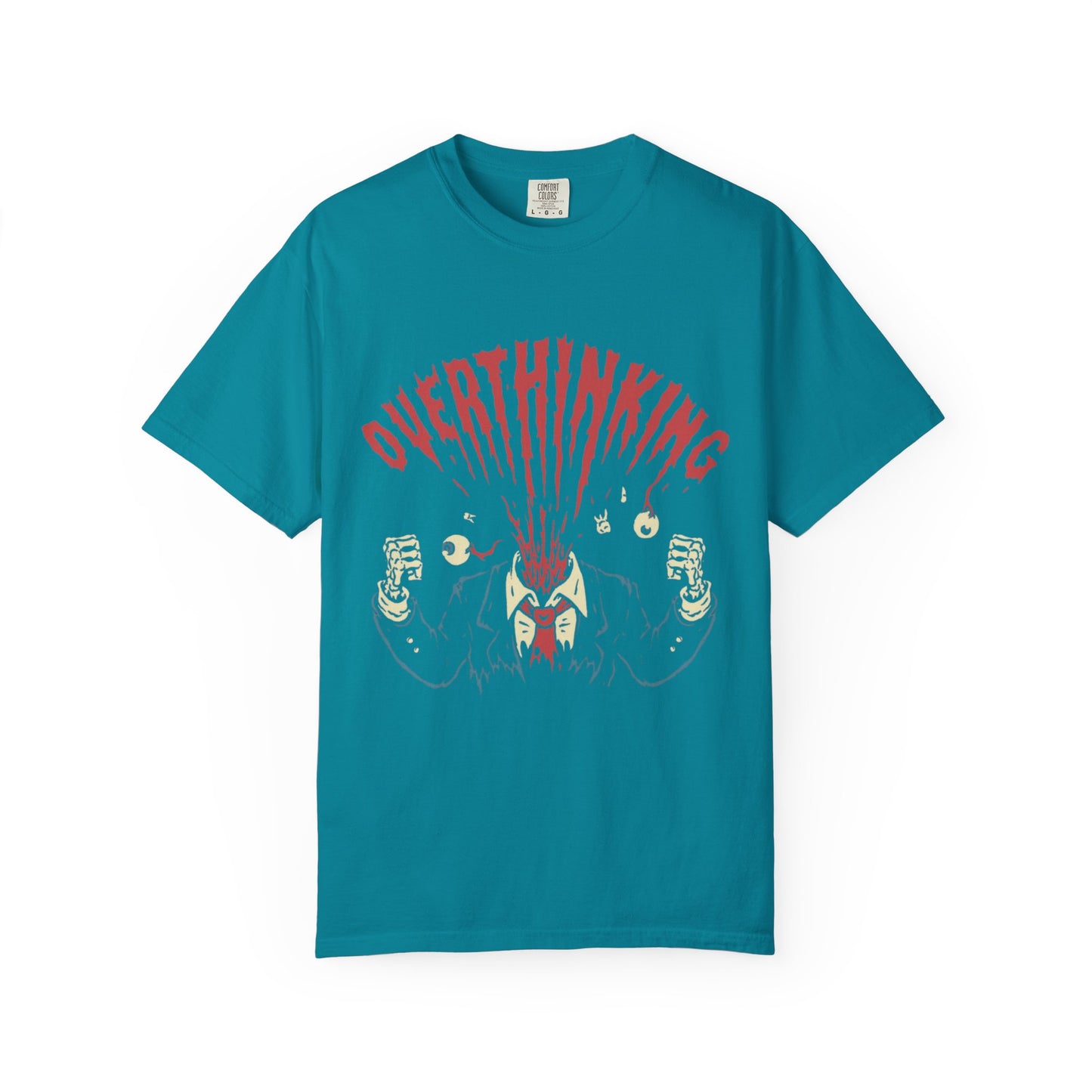 Mentally on Vacation Overthinking Garment-Dyed Unisex T-Shirt, Casual Wear, Gift for Anxiety Awareness, Self-Care Apparel, Unique Graphic Tee