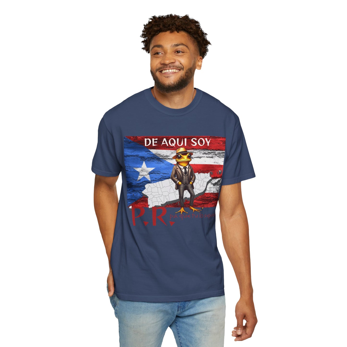 Puerto Rican Pride T-Shirt, Fun Casual Wear, Unisex Garment-Dyed Tee, Perfect for Celebrations, Cultural Identity Shirt