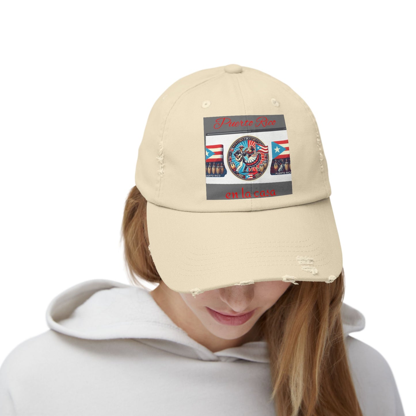 Puerto Rico Pride Distressed Cap, Unisex Baseball Cap, Travel Hat, Gift for Him or Her, Caribbean Spirit, Summer Fashion