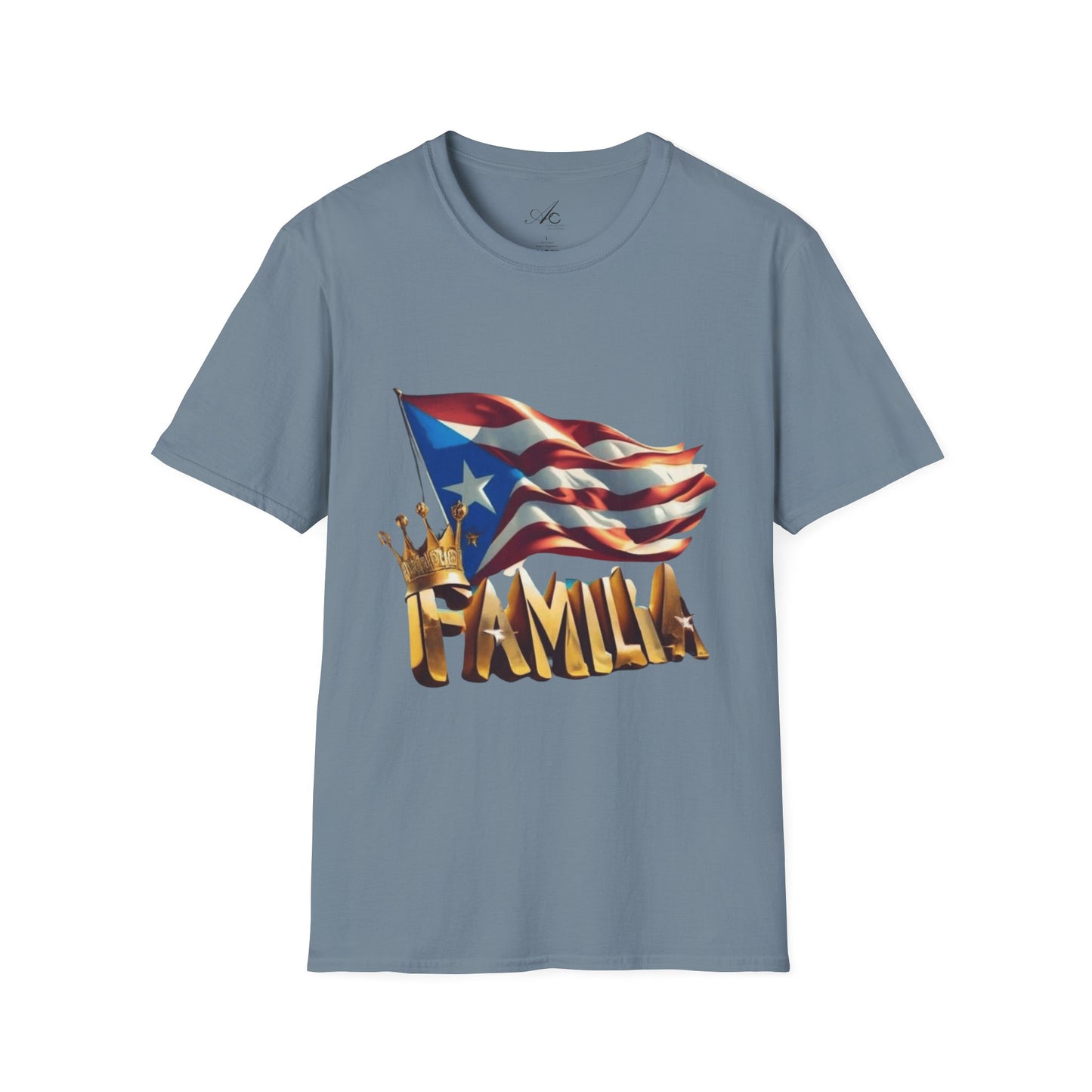 Puerto Rican Familia T-Shirt, Unisex Softstyle Tee, Patriotic Shirt, Family Unity Gift, Summer Celebration Apparel