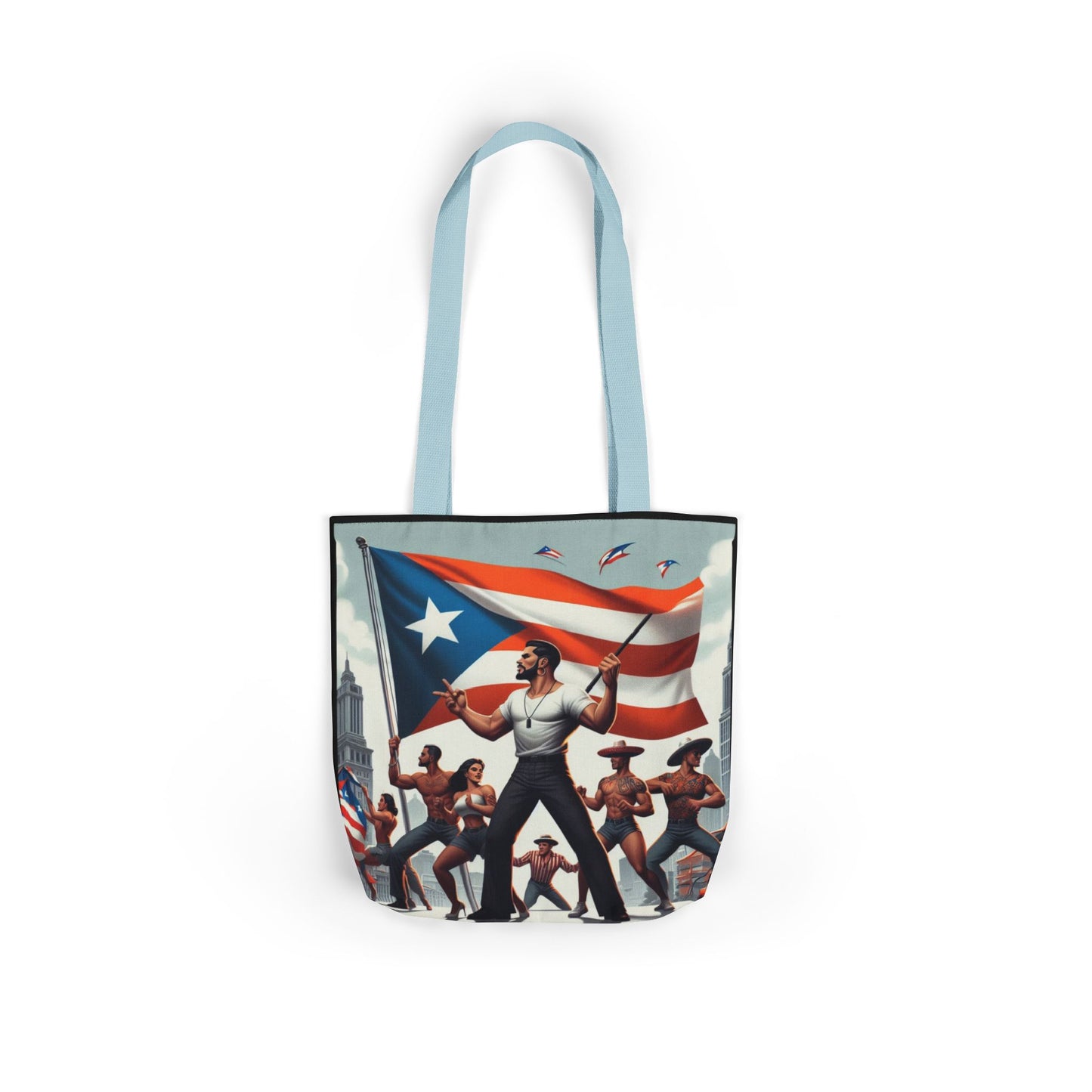 PUERTO RICO Canvas Tote Bag, 5-Color Straps