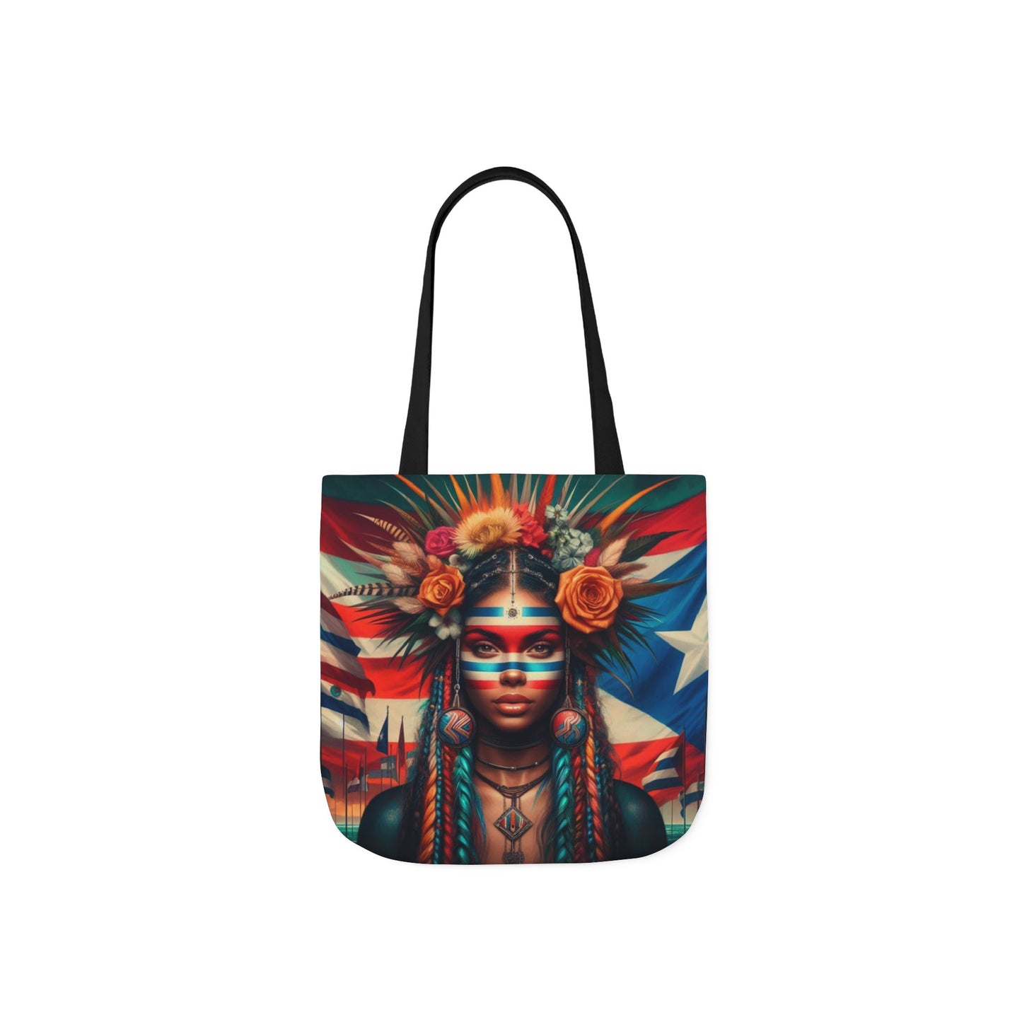 PUERTO RICO Canvas Tote Bag, 5-Color Straps