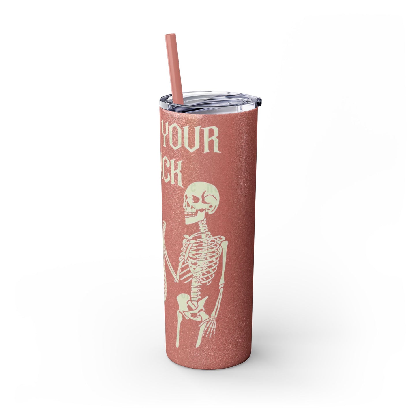 Halloween Skeleton-Themed Tumbler, Got Your Back Drinkware, I Got Your Back Skinny Tumbler, Cute Gifts for Halloween, Fun Vibes for Parties