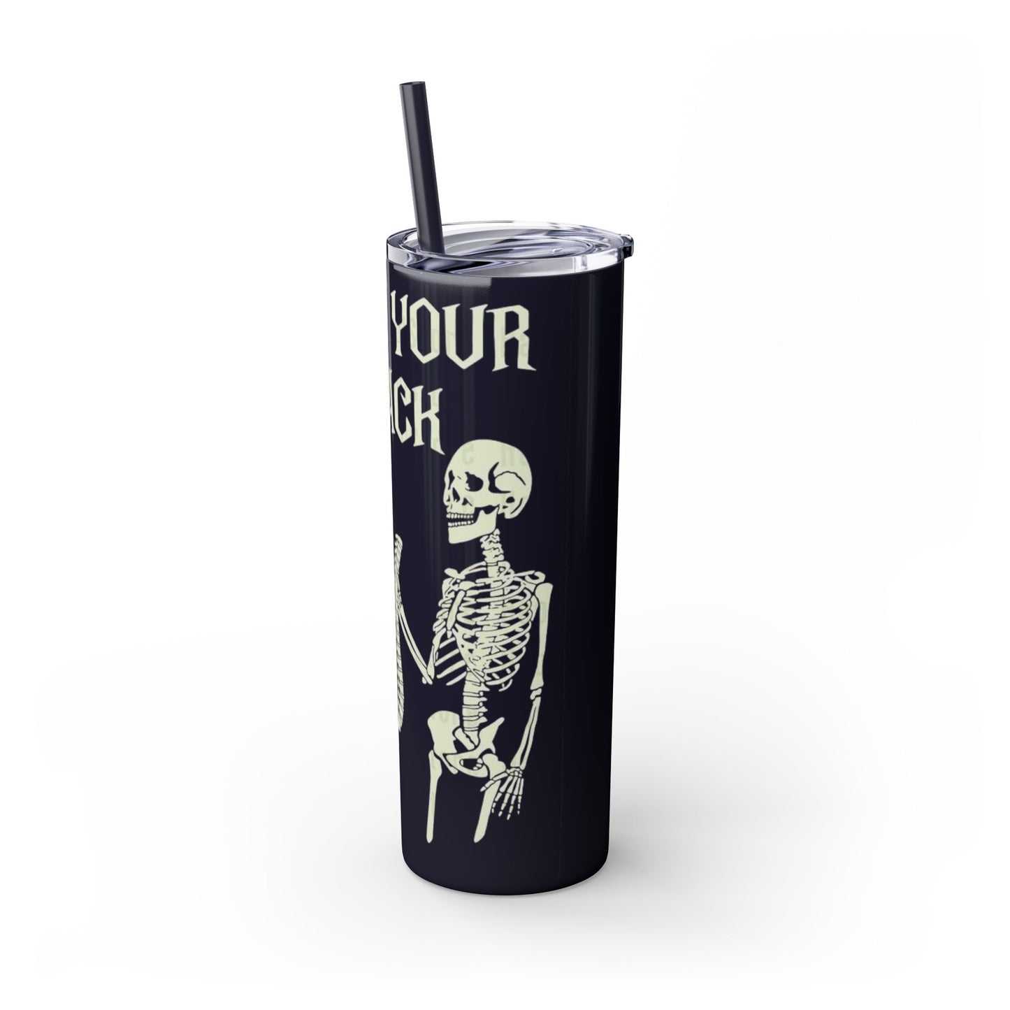 Halloween Skeleton-Themed Tumbler, Got Your Back Drinkware, I Got Your Back Skinny Tumbler, Cute Gifts for Halloween, Fun Vibes for Parties