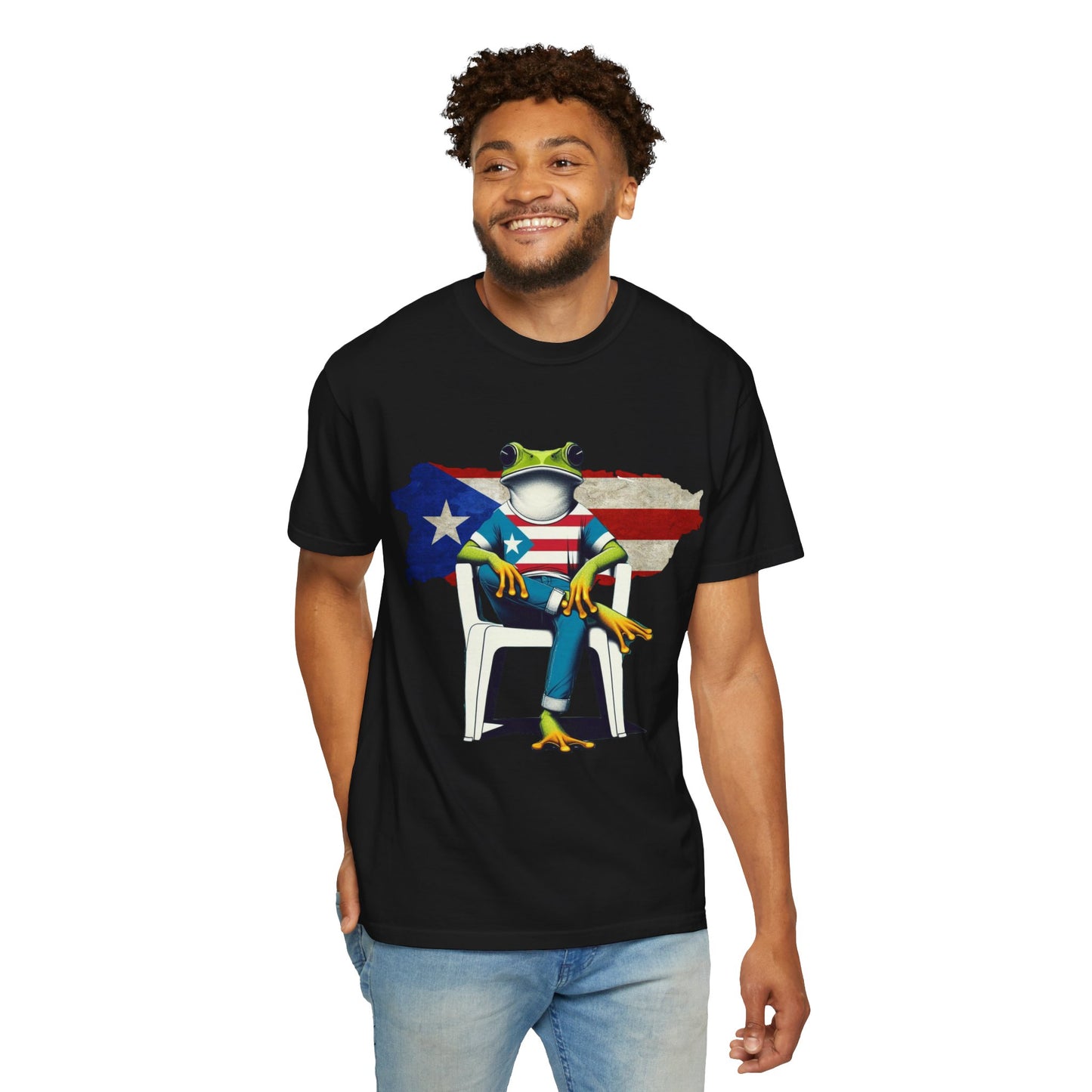 Patriotic Puerto Rican Shirt Patriotic Frog T-shirt, Humor Shirt, Gift for Nature Lovers, Summer BBQ Outfit