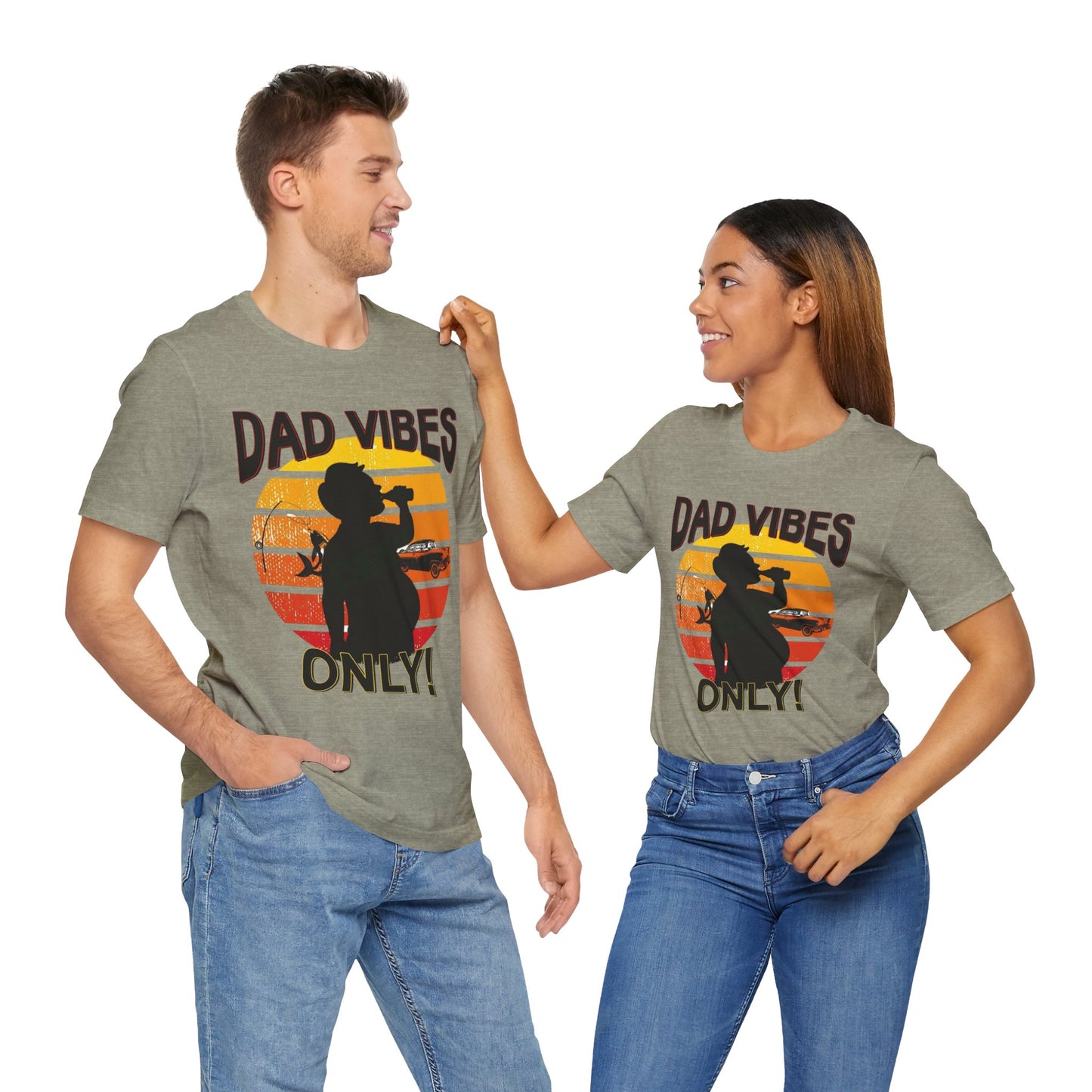 Dad Vibes Only Unisex Tee, Fun Casual T-Shirt for Dads, Perfect Gift for Father's Day, Summer Barbecue, Weekend Outing