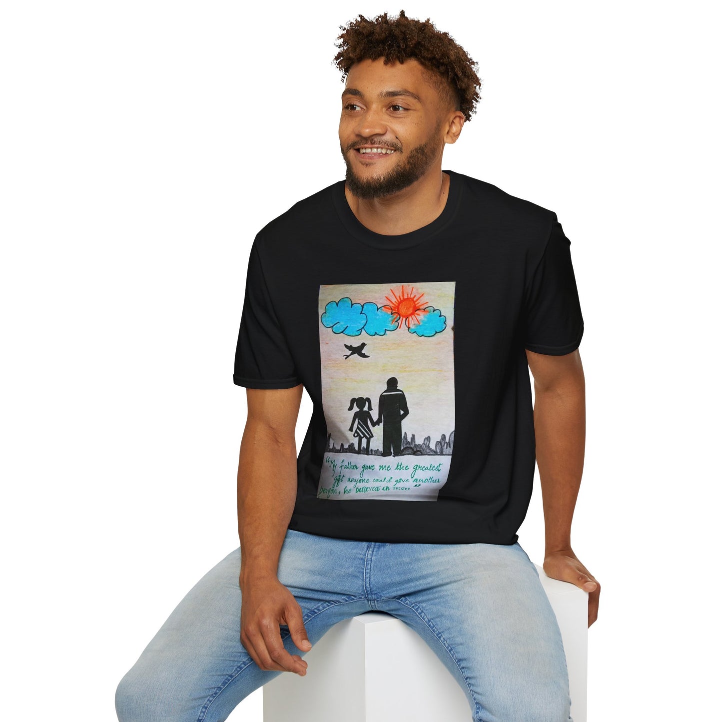 Inspirational Father-Daughter T-Shirt, Unisex Softstyle Tee for Family Bonding, Gift for Dads, Father's Day, Birthday
