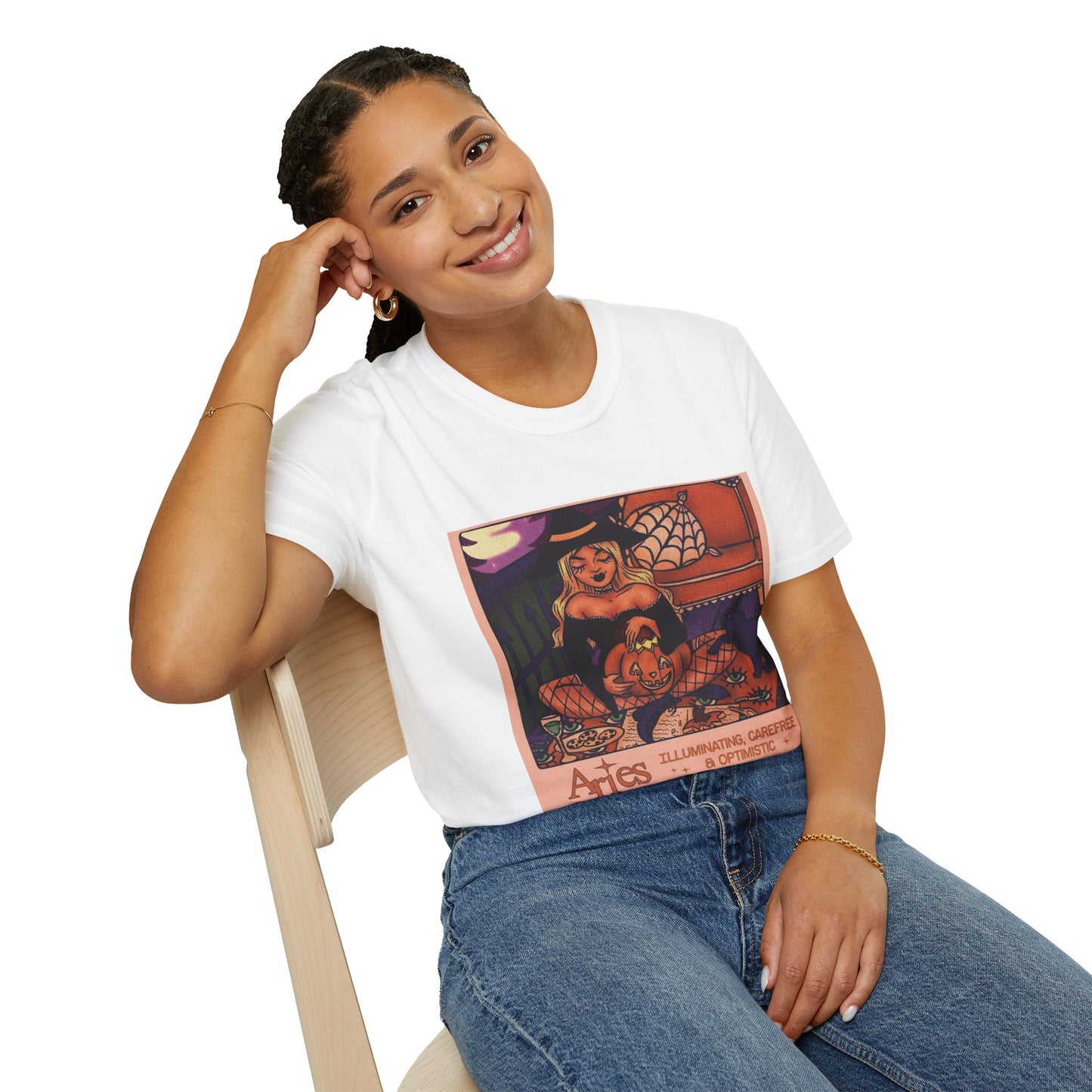 halloween shirt Illuminated Carefree & Optimistic T-Shirt, Halloween Apparel, Unisex Graphic Tee, Cozy Casual Wear, Unique Gift Idea