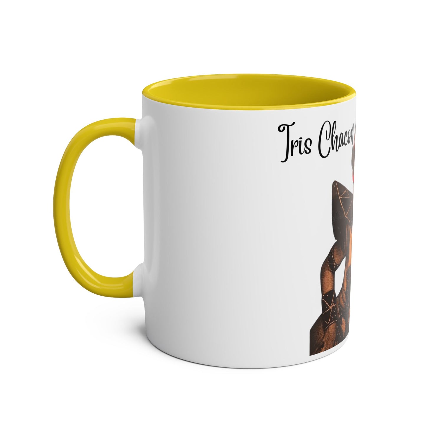 The onli one Iris Chacon Unique Two-Tone Coffee Mug - Iris Chacon Inspired Art, Trendy Mug for Coffee Lovers, Gift for Her, Retro Style,