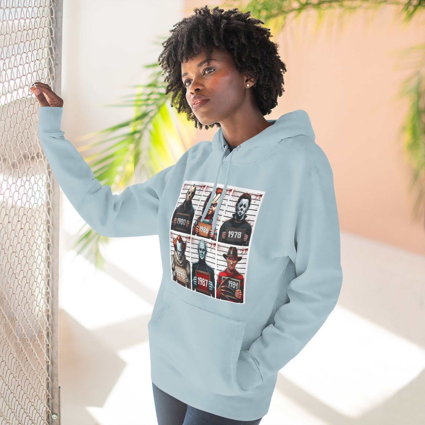 Spooky Vibes Only Halloween Sweater Retro Horror Movie Three-Panel Fleece Hoodie, Halloween Gift, Cozy Sweatshirt, Movie Lover Apparel, Vintage Movie Merchandise