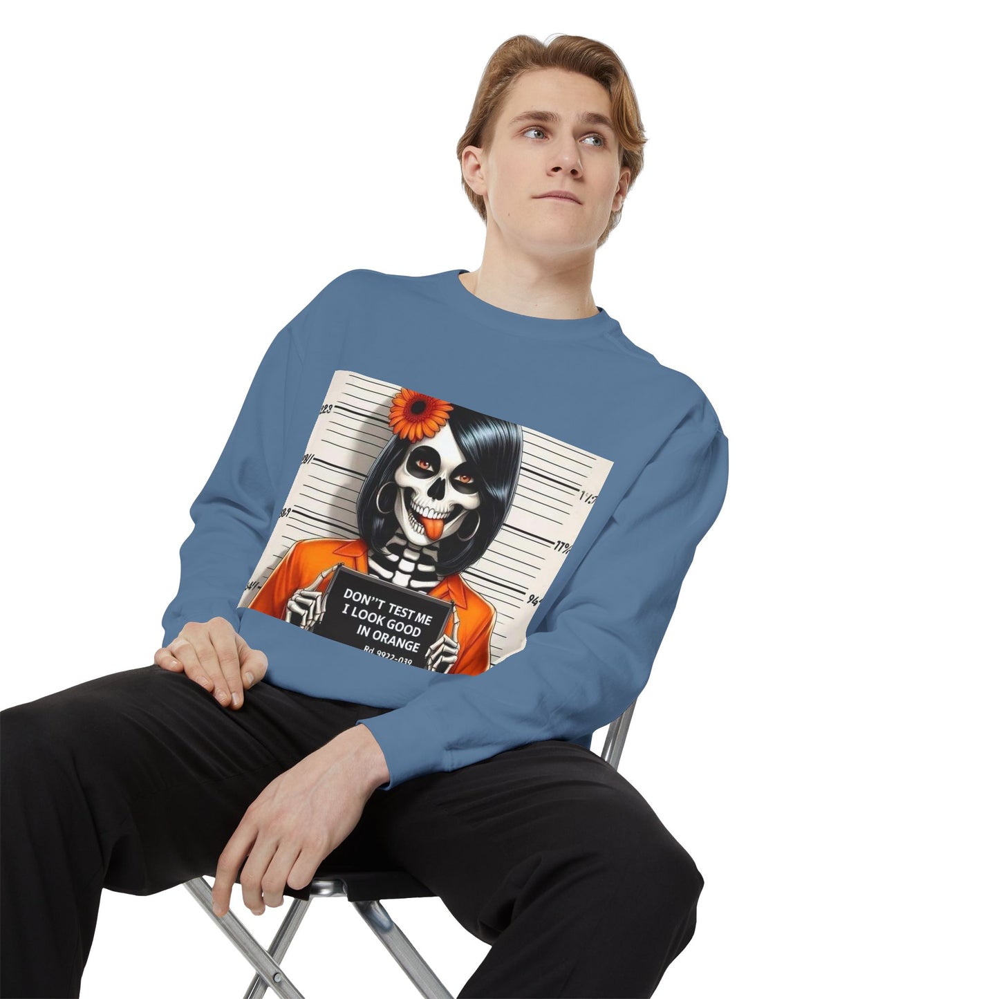 “Too Cool to Be Cold” Funny Sweater Unisex Skull Sweatshirt with Quote | Cozy Halloween Fashion, Gift for Fall Celebrations,