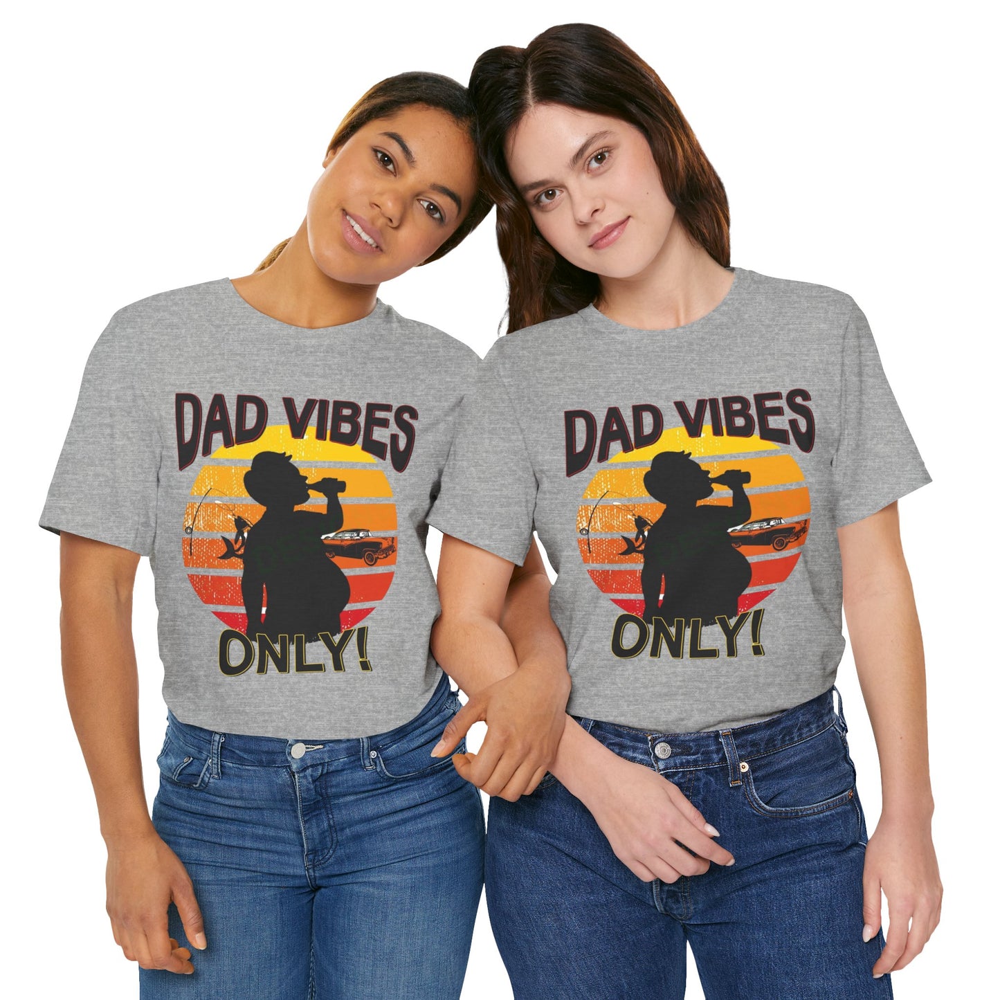 Dad Vibes Only Unisex Tee, Fun Casual T-Shirt for Dads, Perfect Gift for Father's Day, Summer Barbecue, Weekend Outing