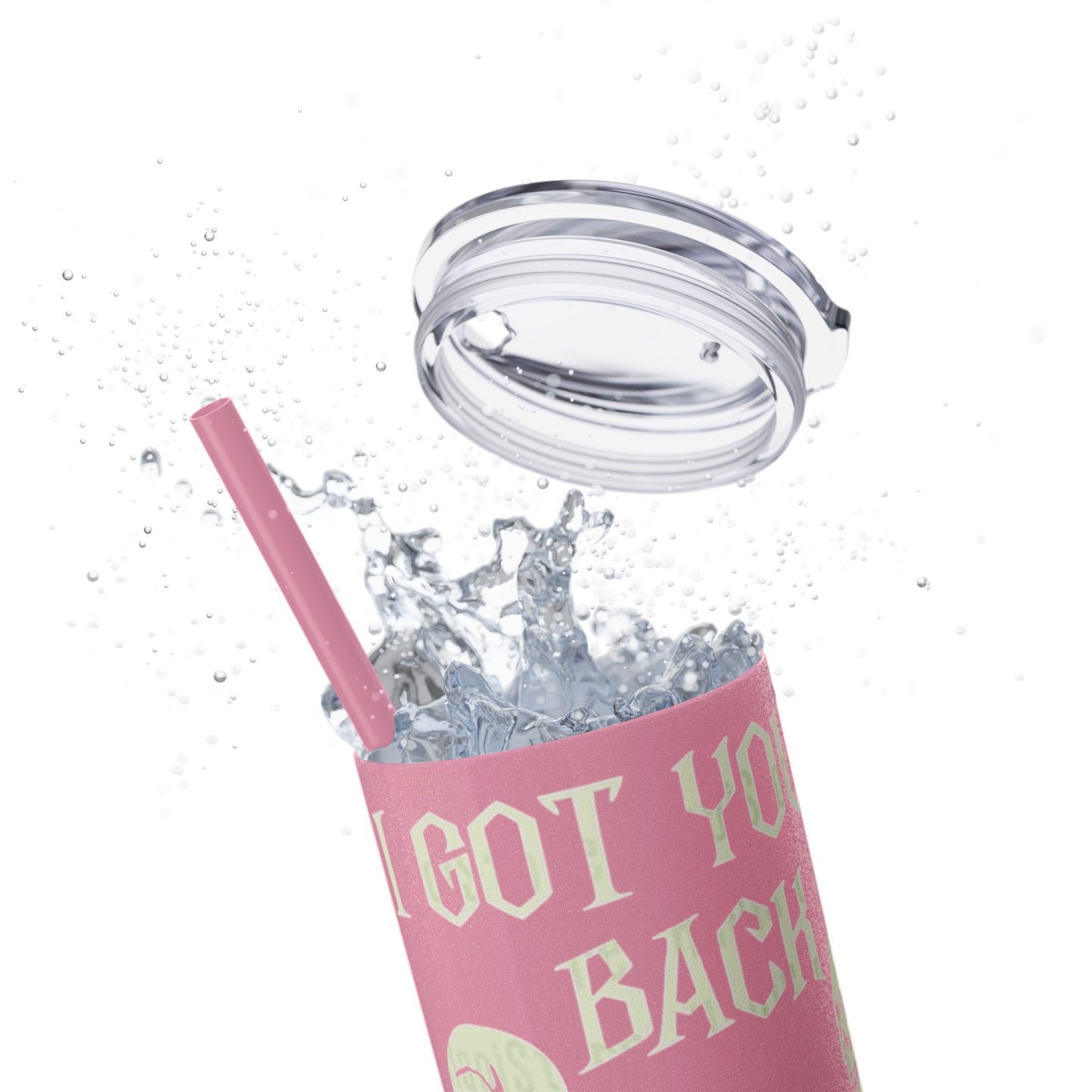 Halloween Skeleton-Themed Tumbler, Got Your Back Drinkware, I Got Your Back Skinny Tumbler, Cute Gifts for Halloween, Fun Vibes for Parties