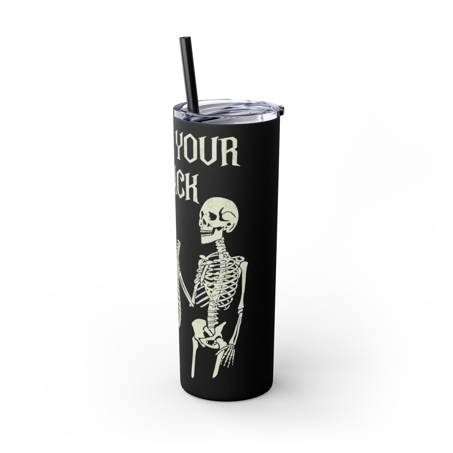 Halloween Skeleton-Themed Tumbler, Got Your Back Drinkware, I Got Your Back Skinny Tumbler, Cute Gifts for Halloween, Fun Vibes for Parties