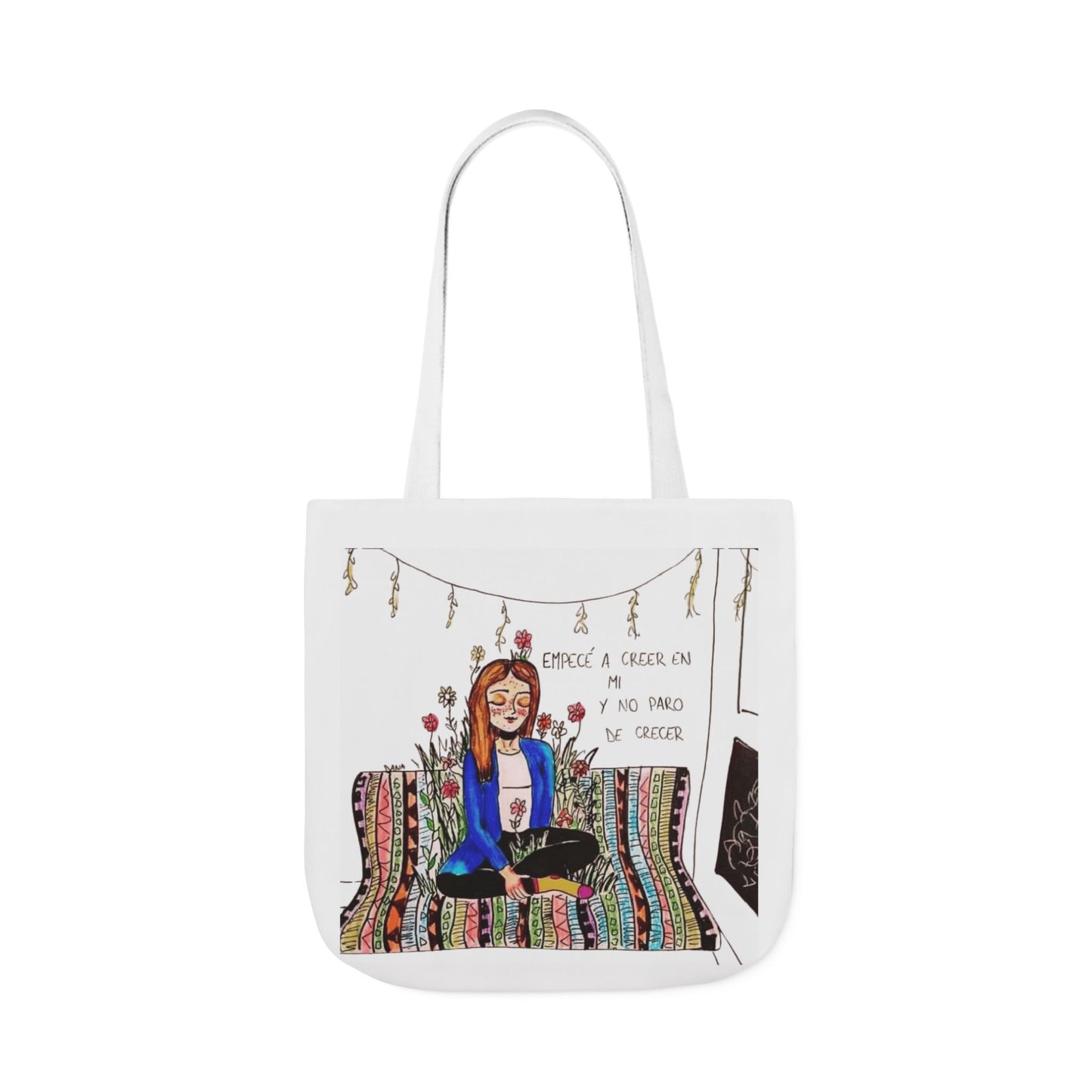 Lleva inspiración contigo a donde vayas Bohemian Style Canvas Tote Bag, Inspirational Art, Ideal for Gifts, Eco-Friendly Shopping, Beach Days, Travel Adventures
