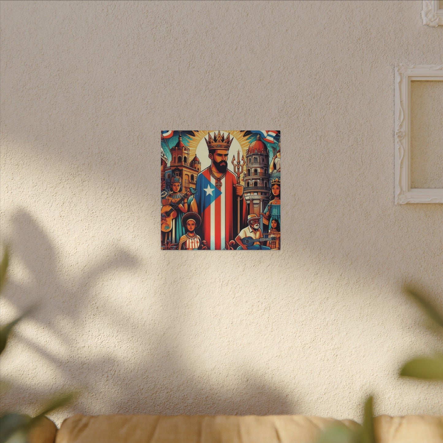 Vibrant Puerto Rican Art Canvas, Cultural Wall Decor, Celebration Decor, Unique Gift, Home Accent, Multi-Size