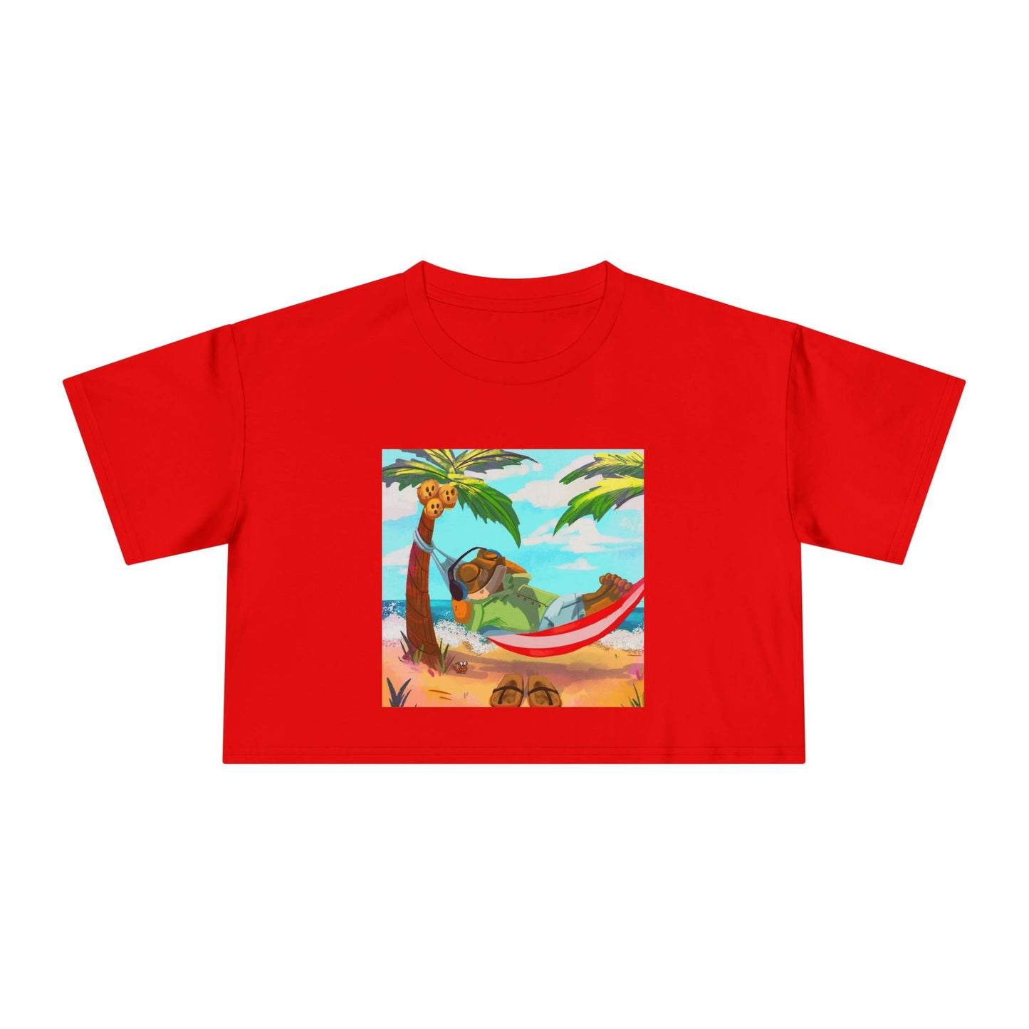 Boriqua T-Shirt Tropical Paradise Crop Tee - Chill Vibes, Women's Casual Top, Summer Style, Beachwear, Vacation Shirt