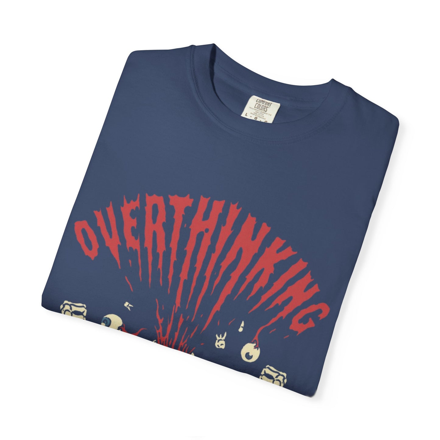 Mentally on Vacation Overthinking Garment-Dyed Unisex T-Shirt, Casual Wear, Gift for Anxiety Awareness, Self-Care Apparel, Unique Graphic Tee