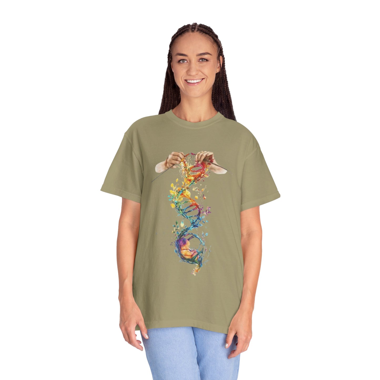 👚 Soft. Stylish. Mom-approved. Order now and gift her something she'll actually wear! Colorful DNA Art Unisex T-shirt, Science Tee, Creative Garment, Gift for Scientists,