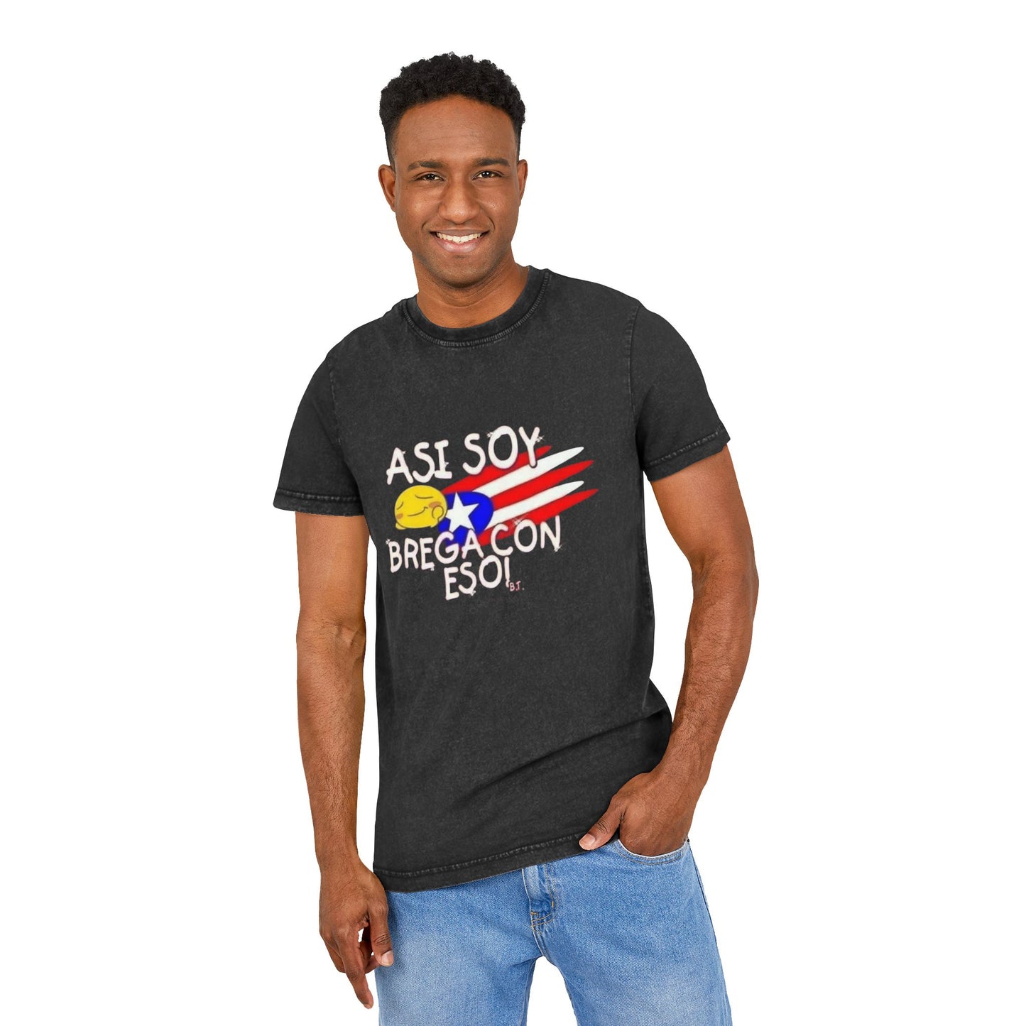 Proudly Puerto Rican Acid Washed Tee - Casual Wear, Gift for All Occasions, Summer Essential, Festival Vibes, Youthful Style