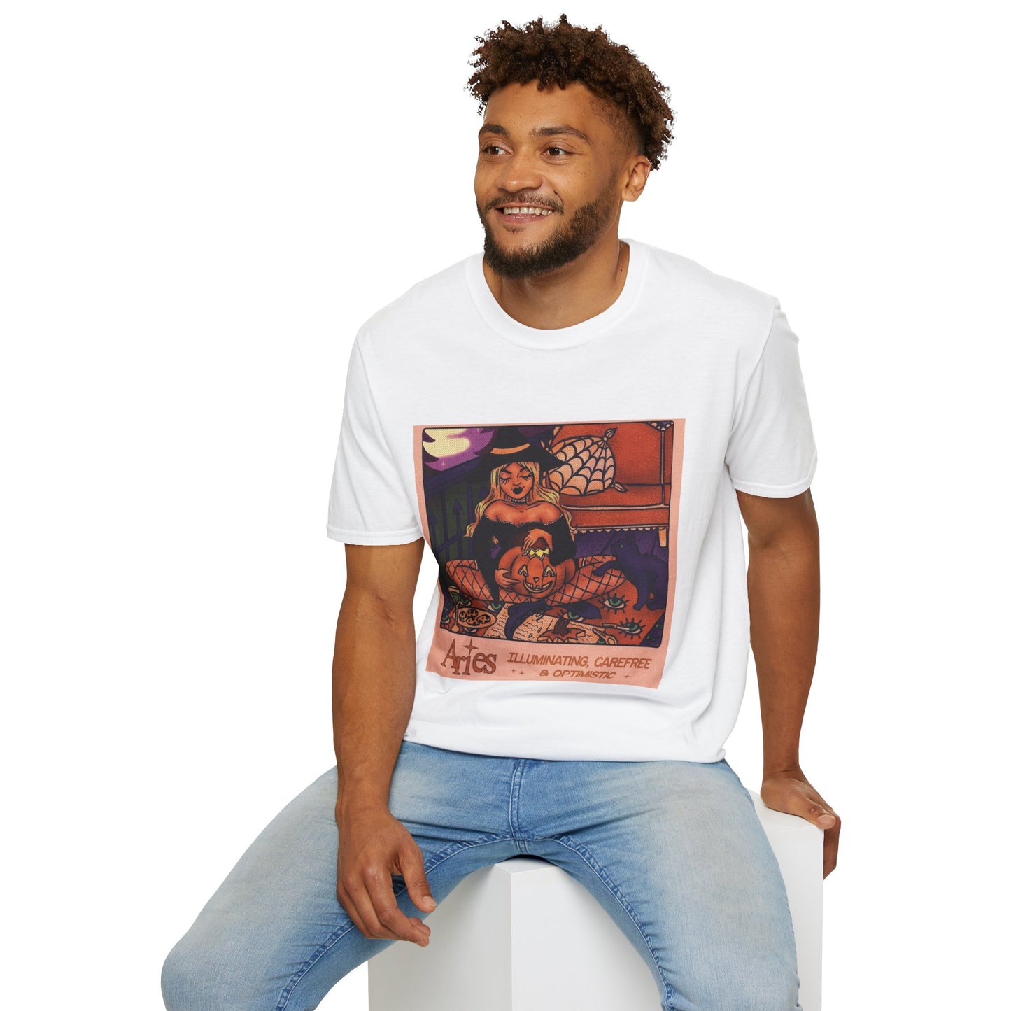 halloween shirt Illuminated Carefree & Optimistic T-Shirt, Halloween Apparel, Unisex Graphic Tee, Cozy Casual Wear, Unique Gift Idea