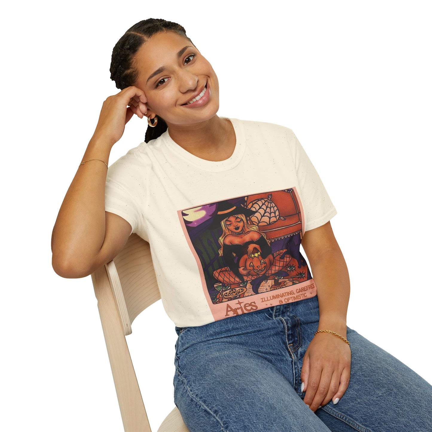 halloween shirt Illuminated Carefree & Optimistic T-Shirt, Halloween Apparel, Unisex Graphic Tee, Cozy Casual Wear, Unique Gift Idea