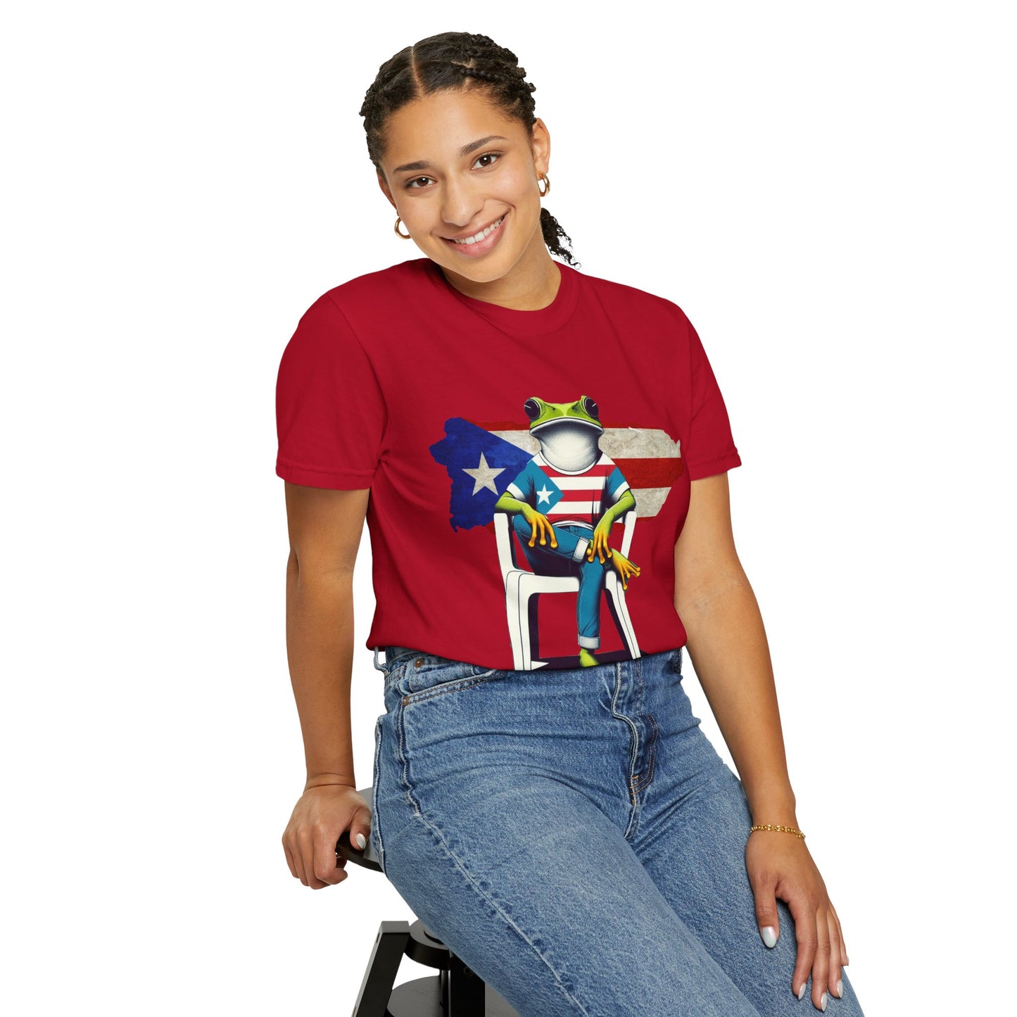 Patriotic Puerto Rican Shirt Patriotic Frog T-shirt, Humor Shirt, Gift for Nature Lovers, Summer BBQ Outfit