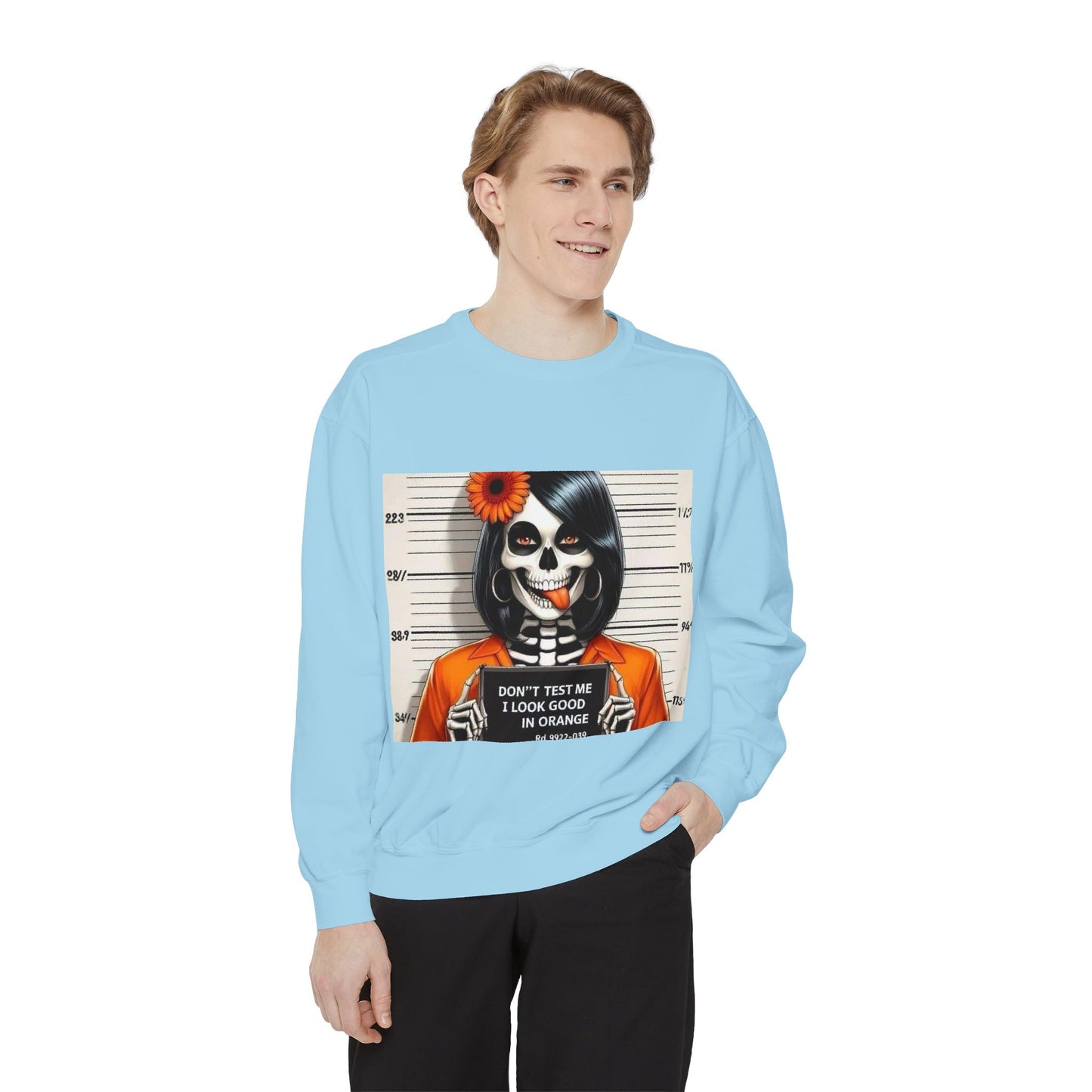 “Too Cool to Be Cold” Funny Sweater Unisex Skull Sweatshirt with Quote | Cozy Halloween Fashion, Gift for Fall Celebrations,