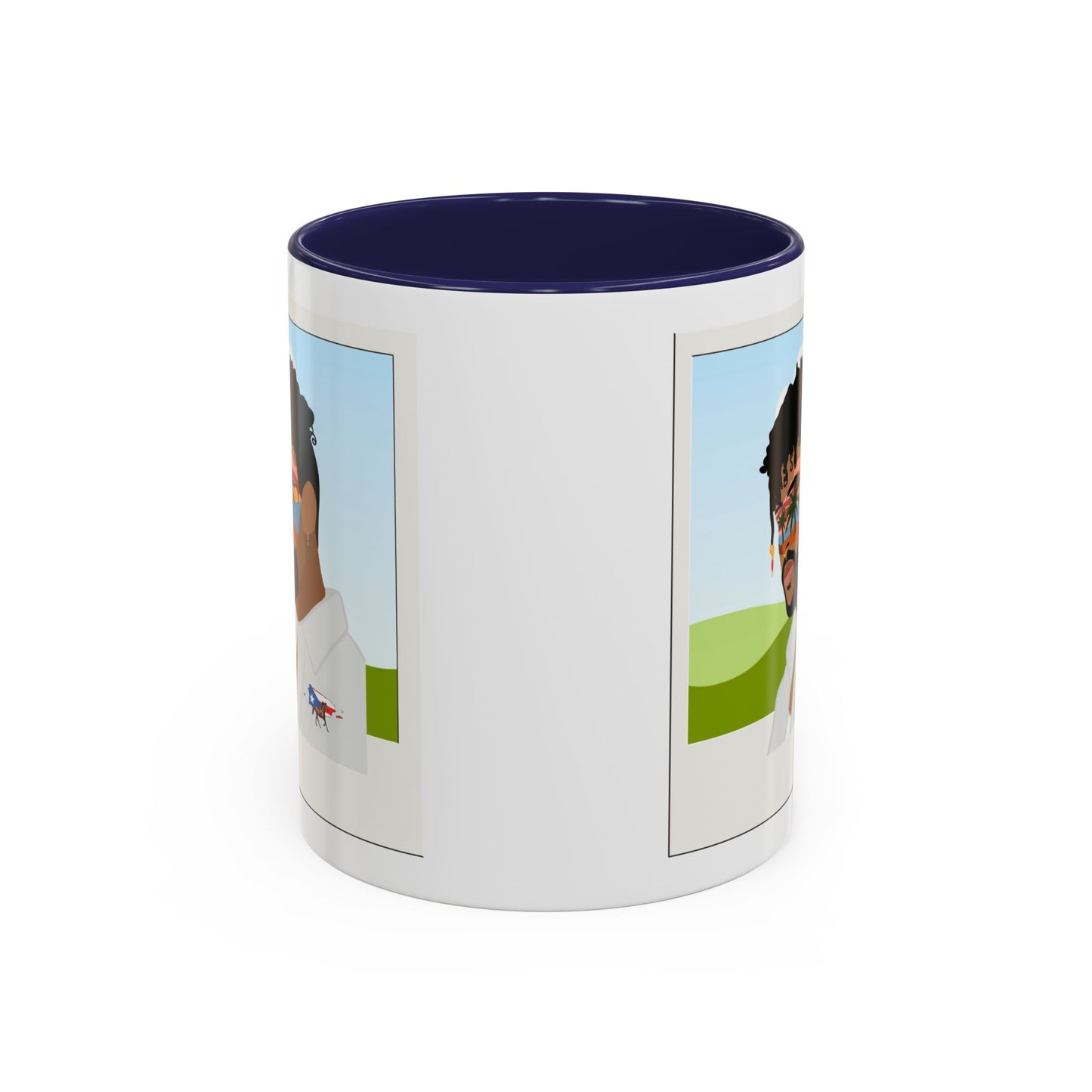 Por la manana Cafe Puerto Rican Mug Boricua Pride Mug Coffee Lover’s Essential, Stylish Mug with Portrait Design