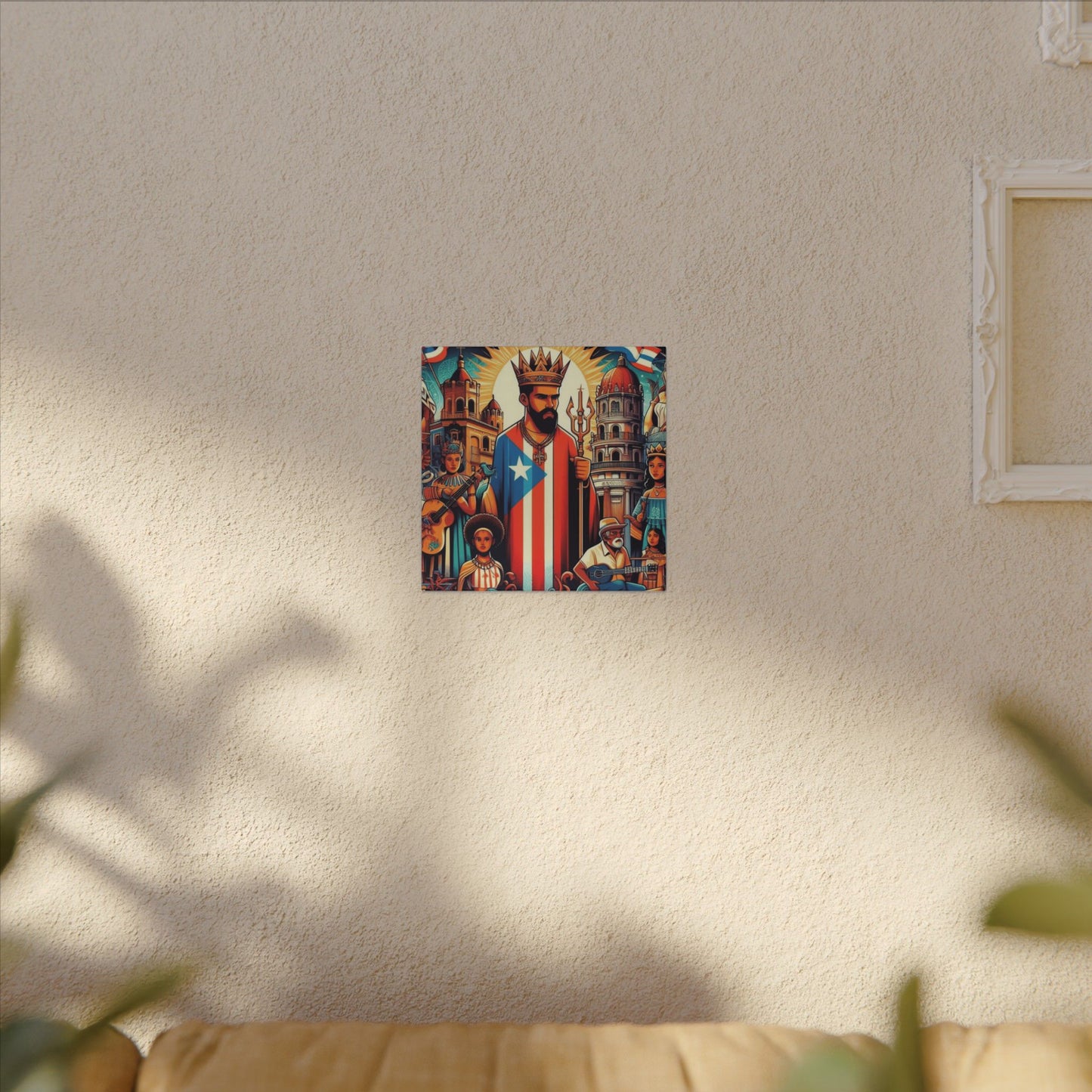 Vibrant Puerto Rican Art Canvas, Cultural Wall Decor, Celebration Decor, Unique Gift, Home Accent, Multi-Size