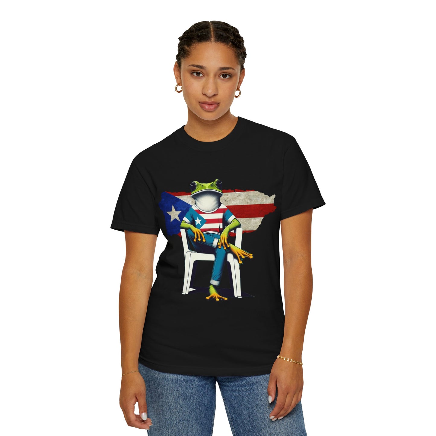 Patriotic Puerto Rican Shirt Patriotic Frog T-shirt, Humor Shirt, Gift for Nature Lovers, Summer BBQ Outfit