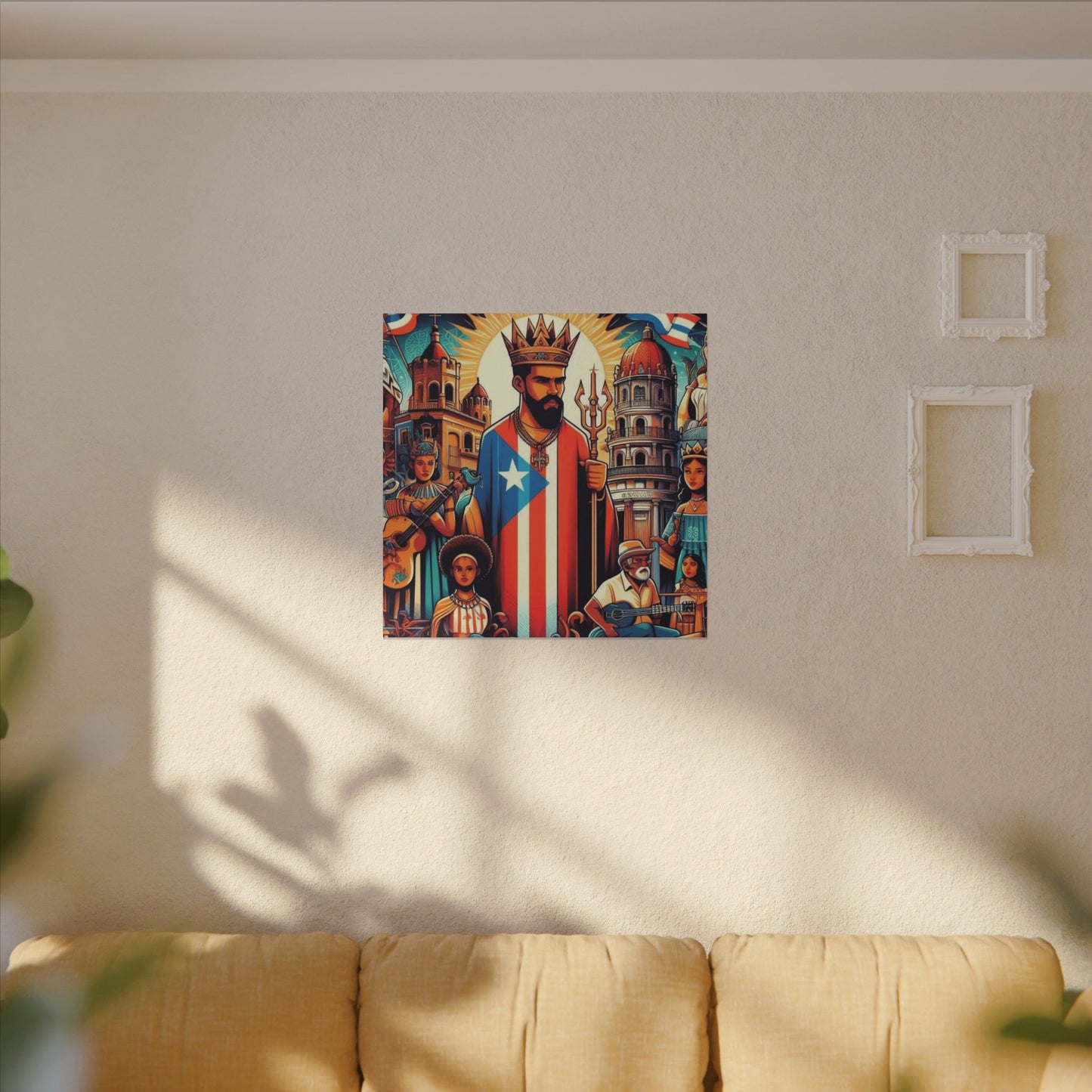 Vibrant Puerto Rican Art Canvas, Cultural Wall Decor, Celebration Decor, Unique Gift, Home Accent, Multi-Size