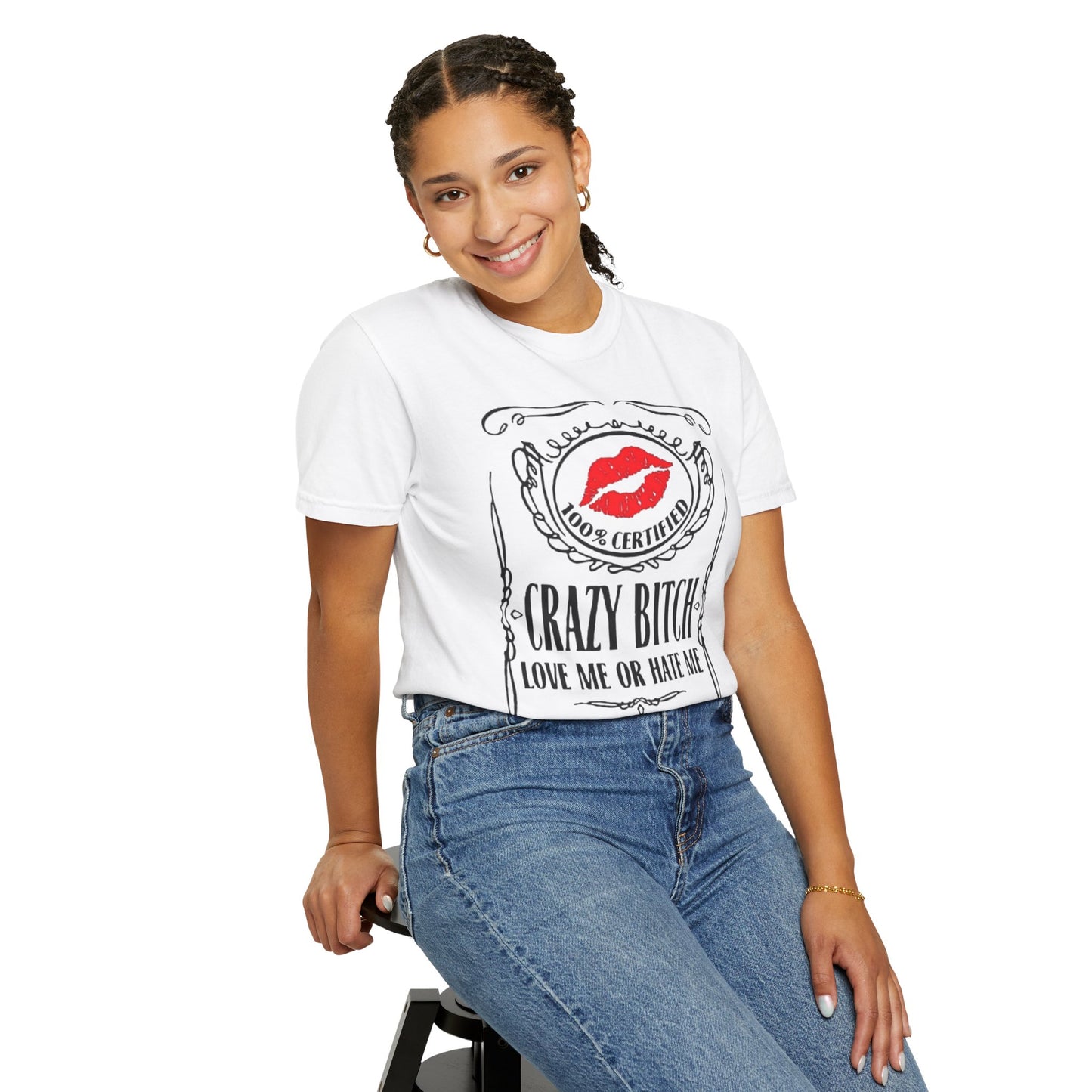Sarcasm in Style – Funny Graphic Tee" Crazy Bitch Unisex T-Shirt | Fun Casual Wear, Gift for Friends, Birthday Humor Tee, Playful Statement Shirt,