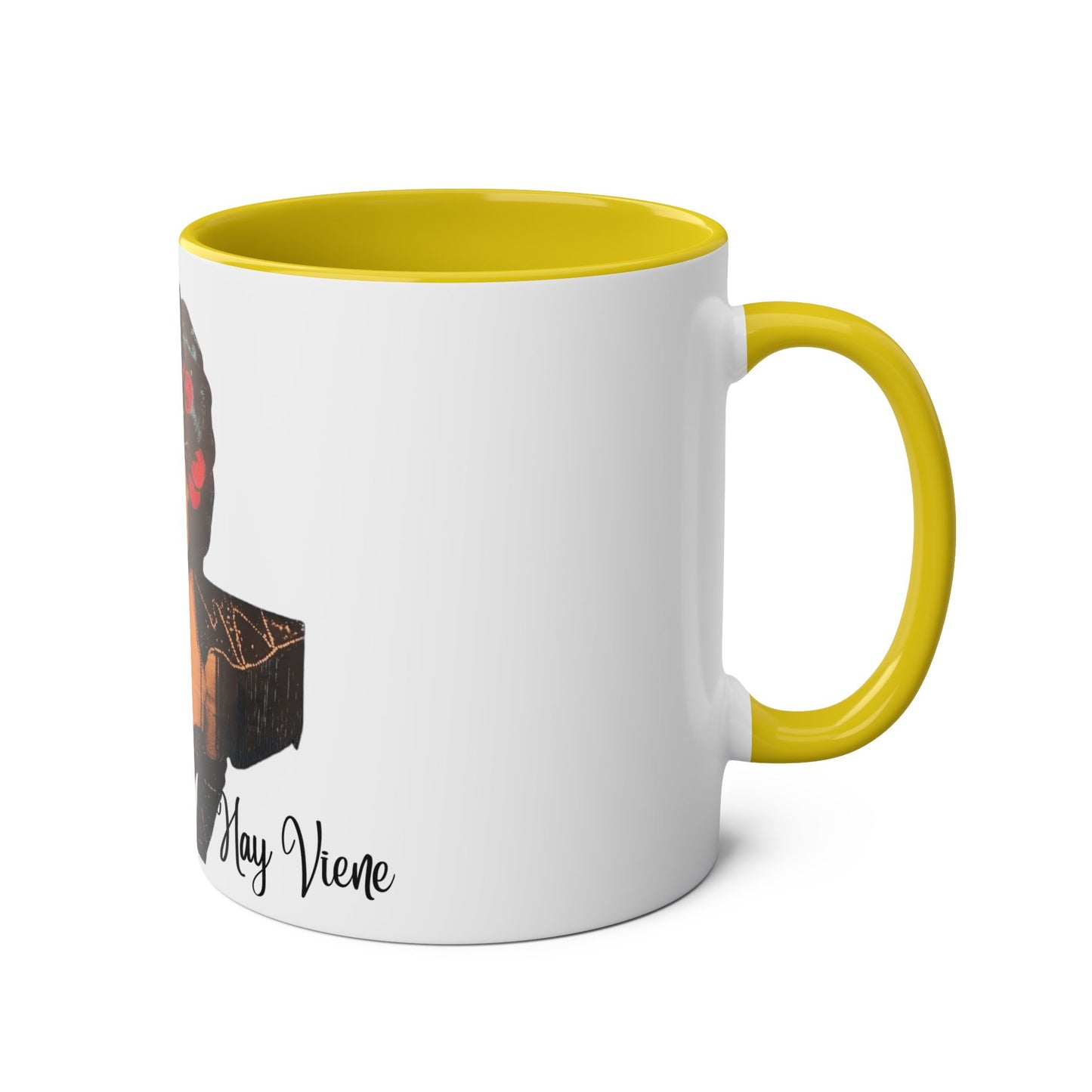 The onli one Iris Chacon Unique Two-Tone Coffee Mug - Iris Chacon Inspired Art, Trendy Mug for Coffee Lovers, Gift for Her, Retro Style,
