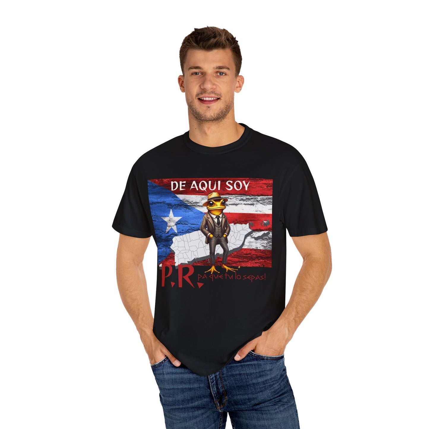 Puerto Rican Pride T-Shirt, Fun Casual Wear, Unisex Garment-Dyed Tee, Perfect for Celebrations, Cultural Identity Shirt