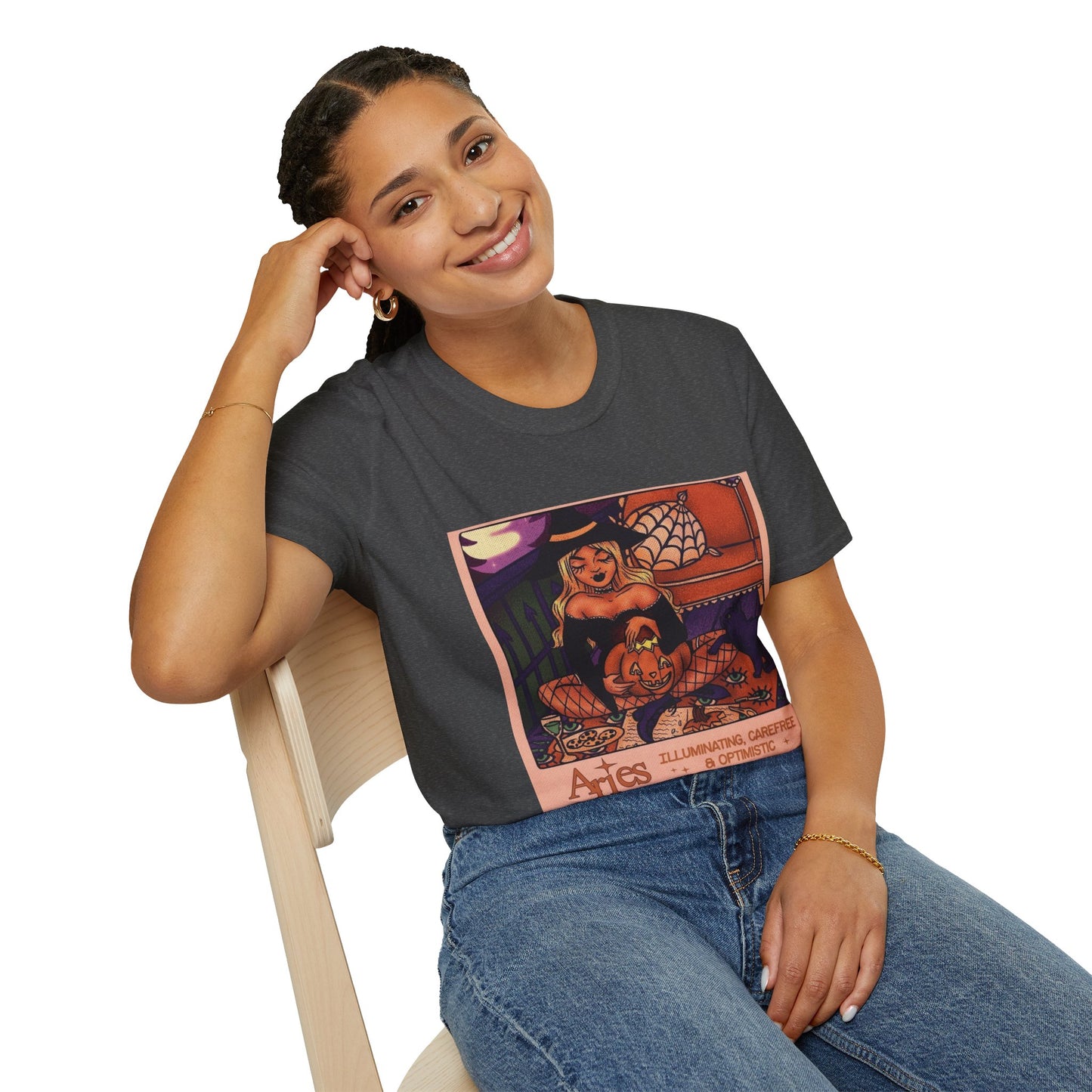 halloween shirt Illuminated Carefree & Optimistic T-Shirt, Halloween Apparel, Unisex Graphic Tee, Cozy Casual Wear, Unique Gift Idea